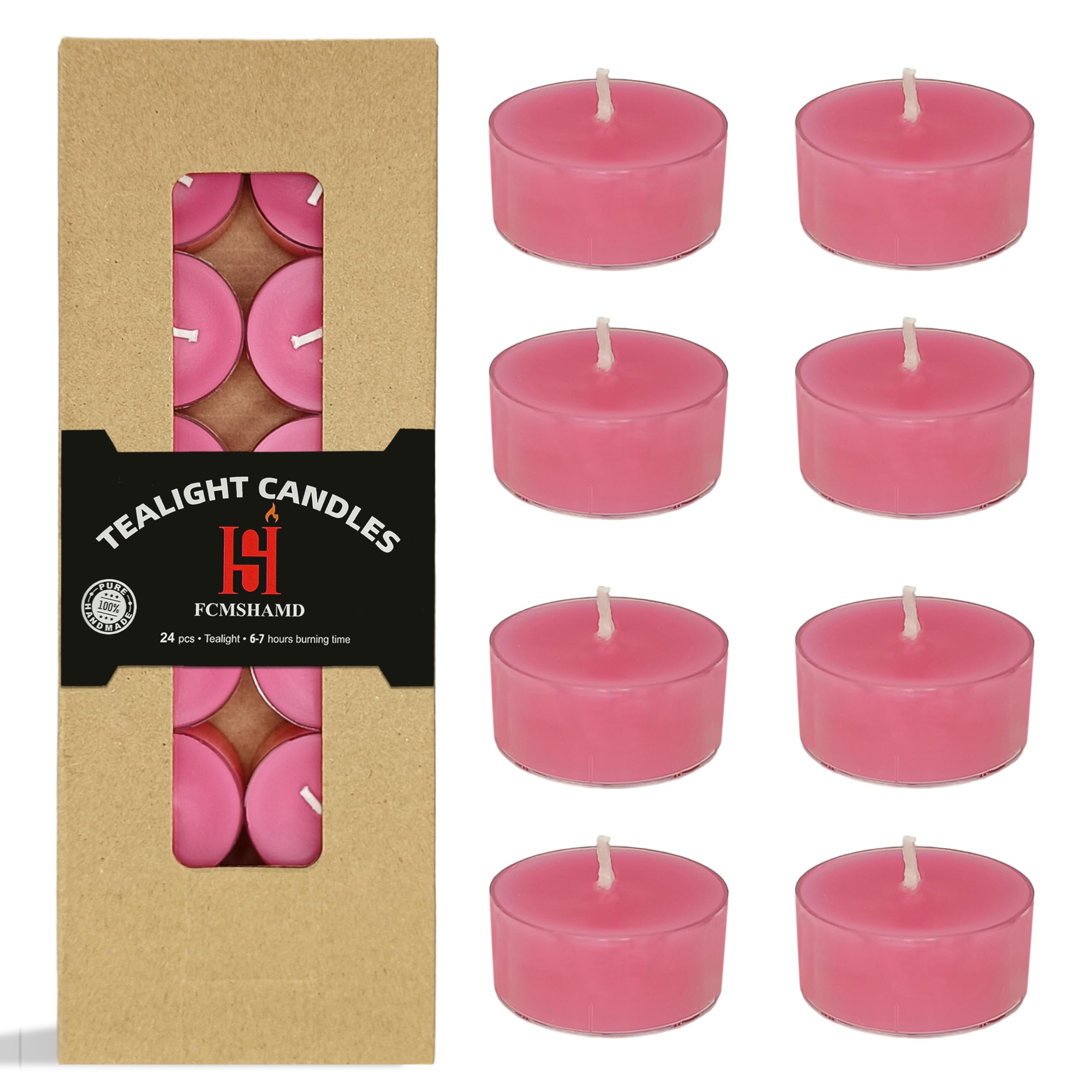 Tea Candles Handmade 24 Pack Bluebell Scented Smokeless Tea Lights Candle 7 Hour Long Burning Tealight Candle for Wedding Yoga Spa Decoration(Blue)