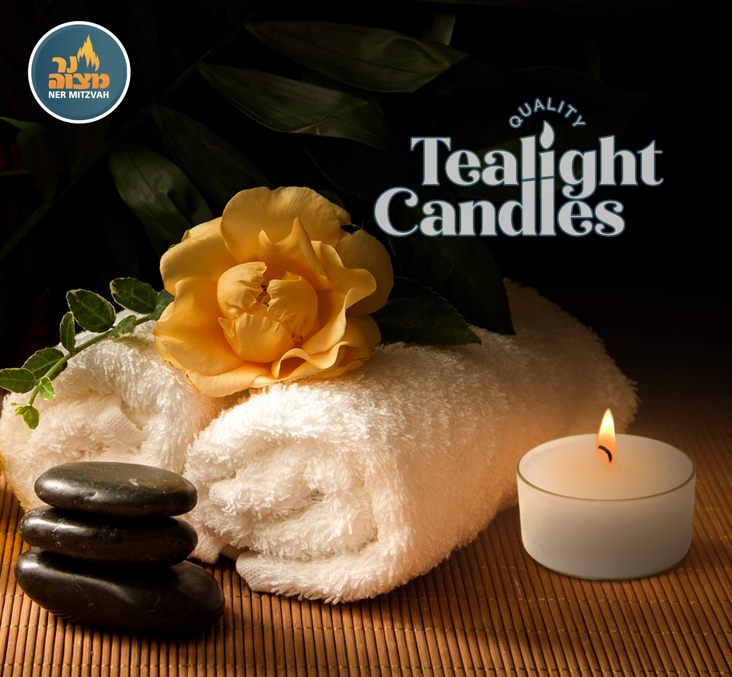 Ner Mitzvah Tea Light Candles - 16 Pack - White Unscented Tealight Candles - Long Burning - 10 Hours