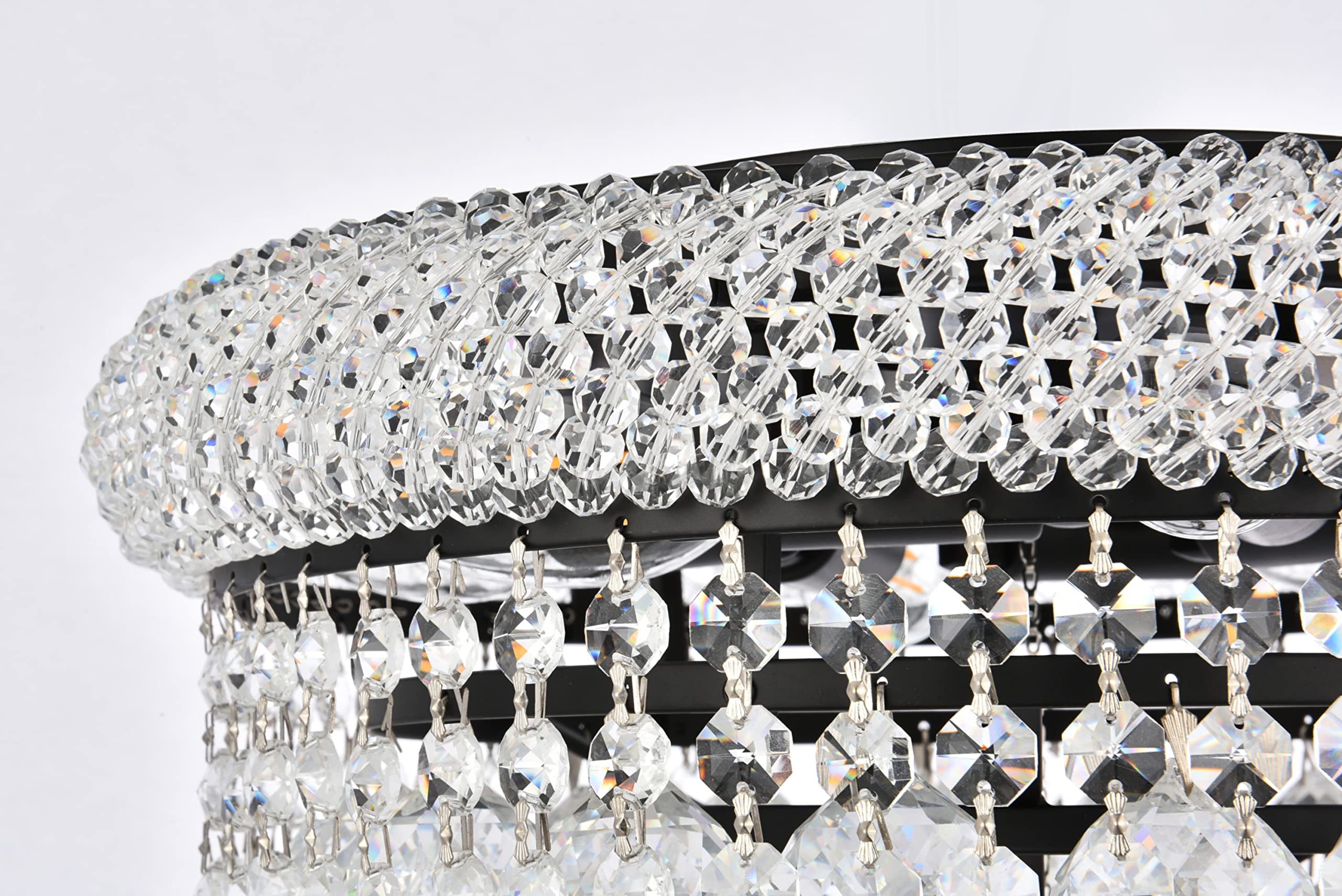 Elegant Lighting Primo Six-Light Flush Mount - Chrome Finish, Royal Cut Crystal, Silver