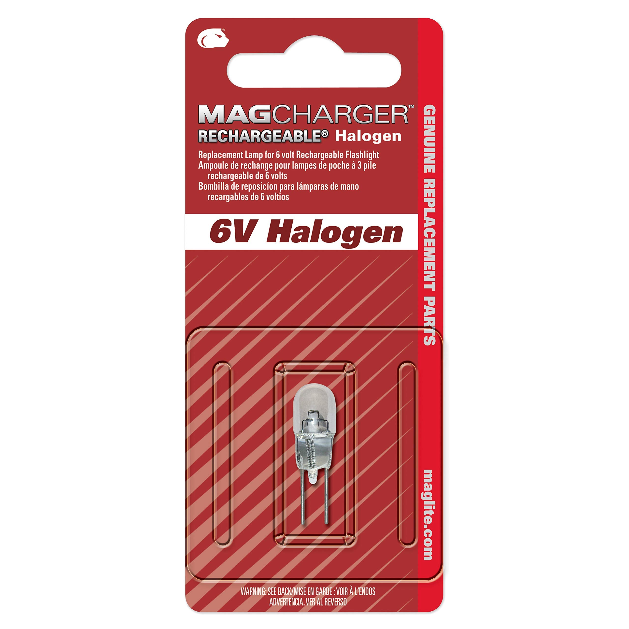 Maglite Replacement Halogen Lamp For Magcharger Flashlight, 1 Pk - Lr00001
