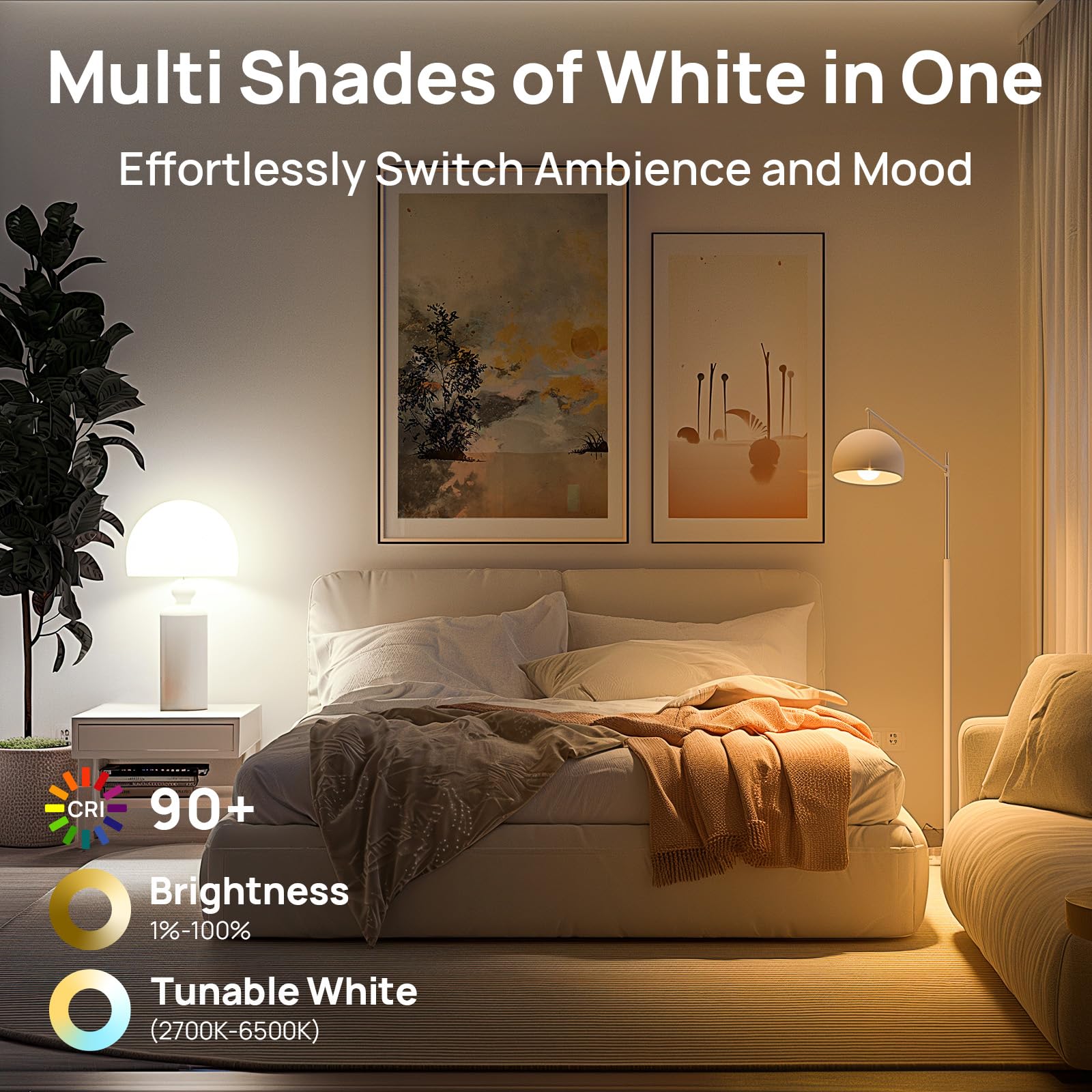 Linkind Matter Smart Light Bulb, Soft White To Daylight Tunable Alexa Light Bulbs, Smart Bulbs Work With Apple Home, Alexa, Goog