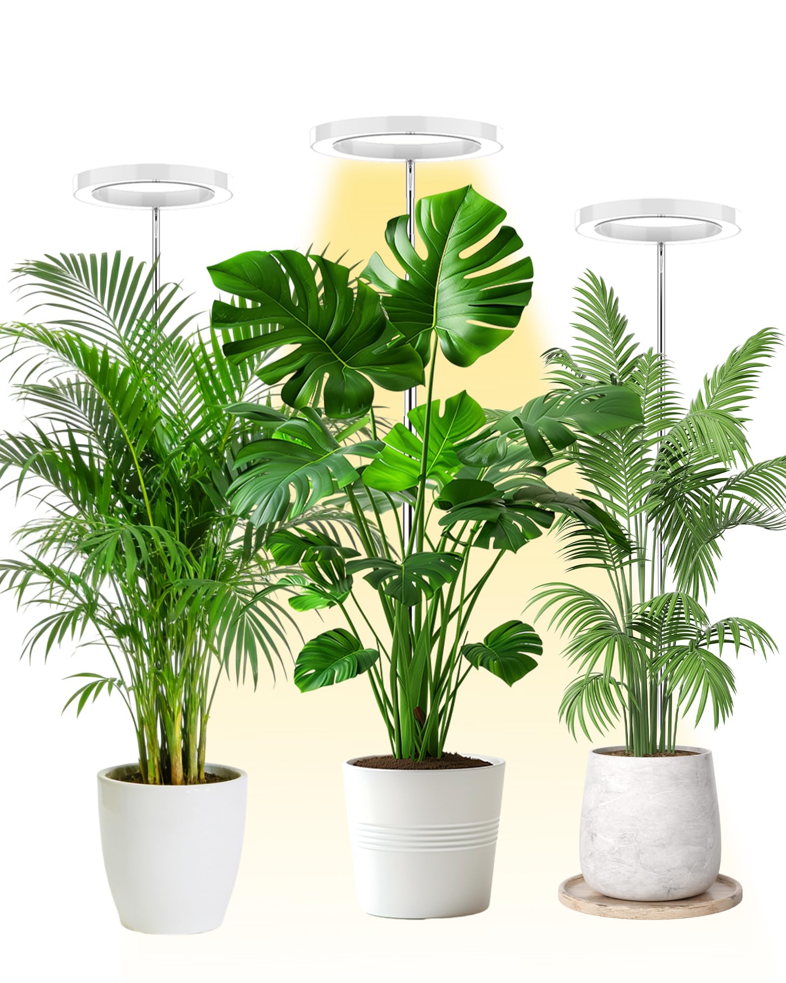 yadoker Plant Grow Light LED Growing Light Full Spectrum for Indoor Plants Aluminum Black Plant Lights Height Adjustable  Automatic Timer  5V Low Safe Voltage