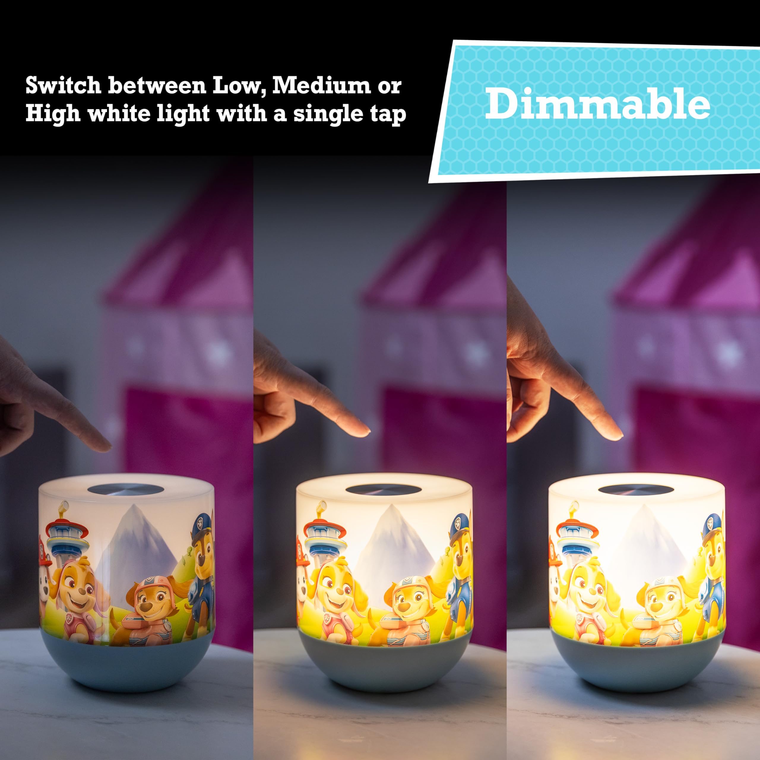 Lights By Night Paw Patrol Tabetop Lamp Color-Changing Dimmable White Light Color-Changing - Ideal For Children'S Bedroom, Bathr