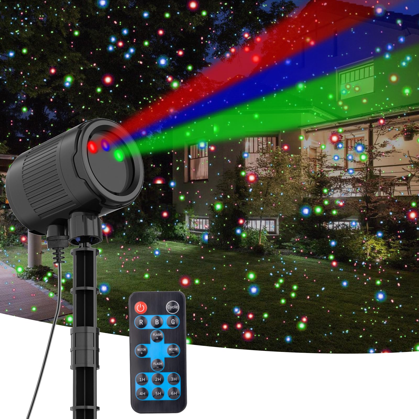 Mxlatuu Christmas Laser Lights, Rgb Laser Projector Light With Rf Remote,Timer, Christmas Decorations Holiday Gift Projector For