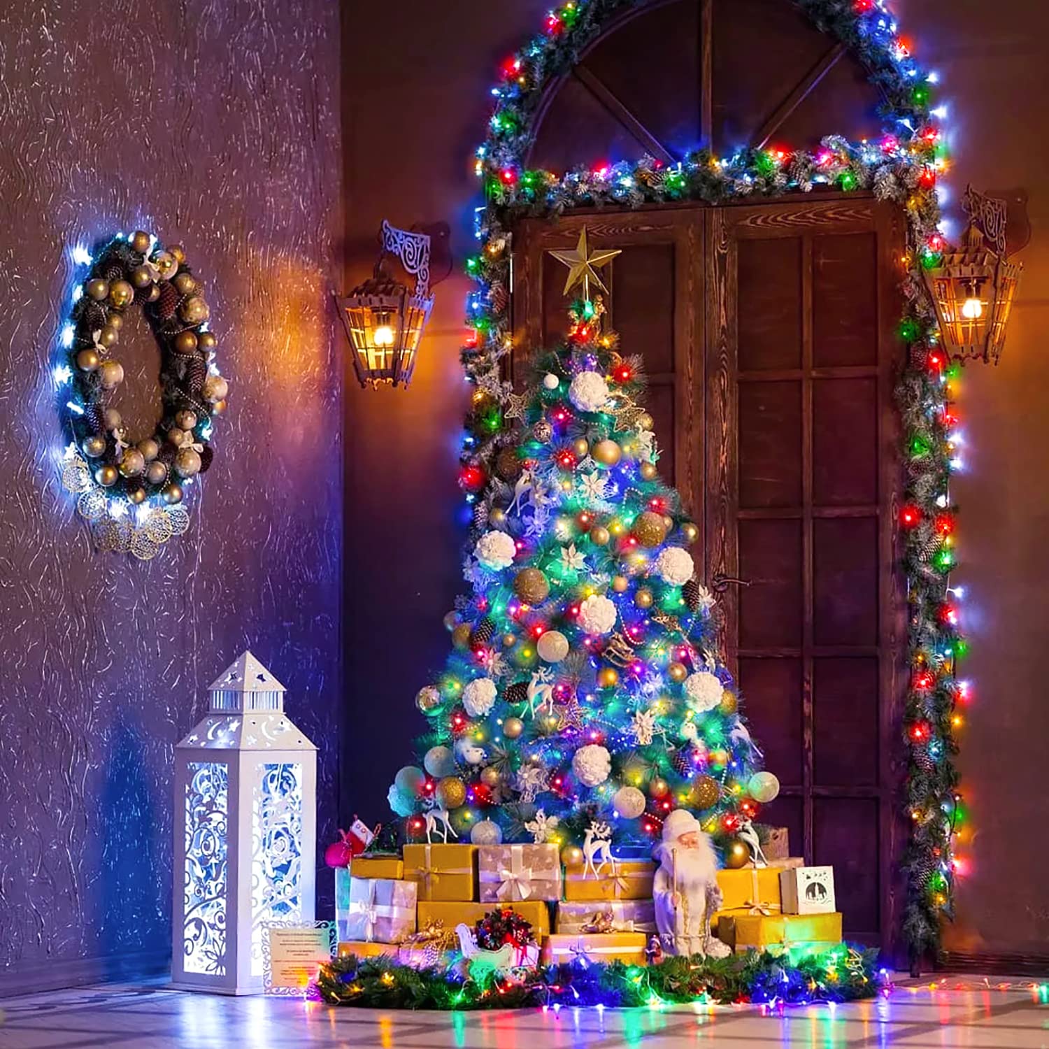 JMEXSUSS 250 LED Christmas Lights, 91.5ft Connectable, Multicolor, Waterproof, Model EXS-S-0250