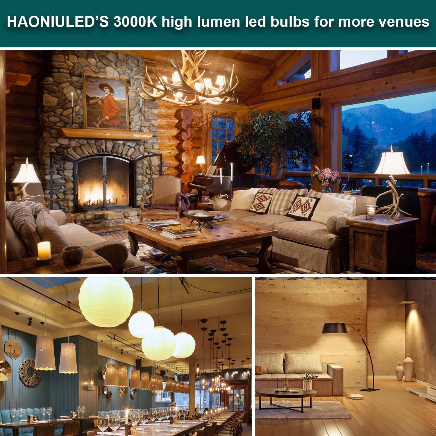 Led Light Bulbs A19 250 Watt Equivalent, Bright Led Bulbs 3670Lm 3000K Warm White, 27W E26 Led Corn Light Bulb Non-Dimmable 2-Pa