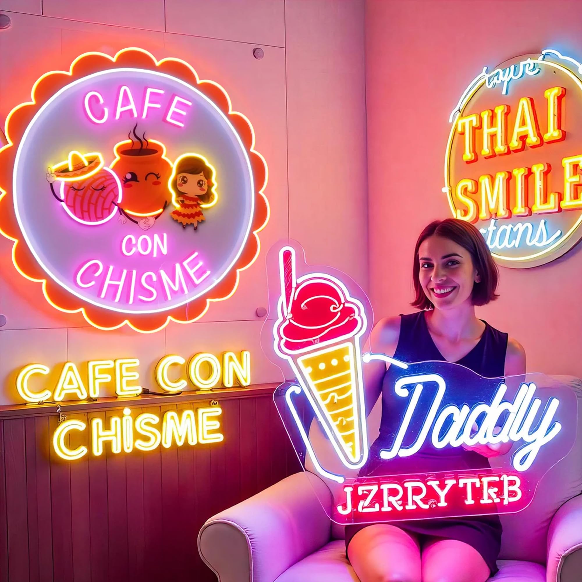 JEMESI Custom UV Printed Neon Sign for Wall Decoration, 18x3 inches, Personalized Design