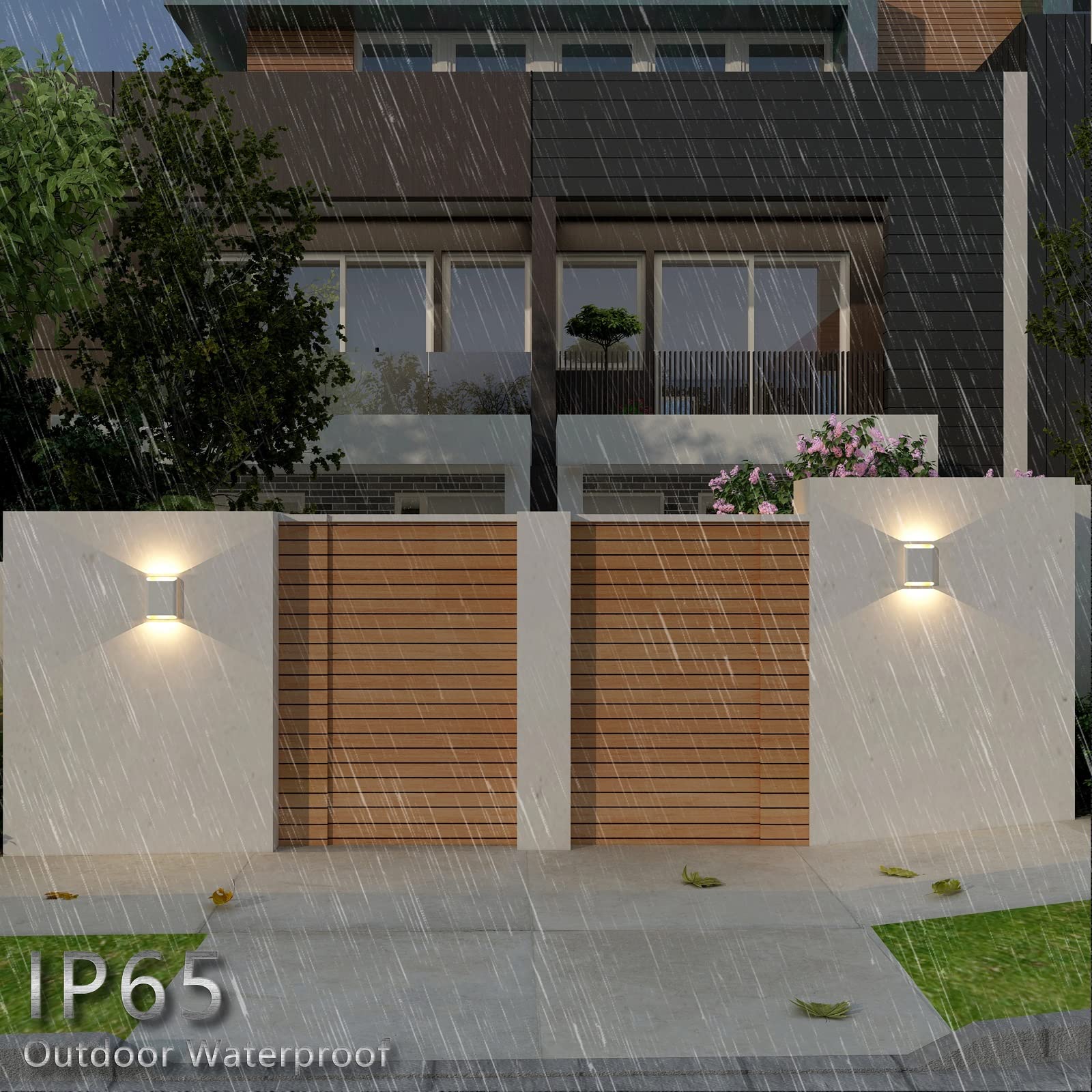 Ilucezzo Led Wall Lights Outdoor Wall Sconces Dimmable 15.5W, Ip65 Waterproof Porch Lights Up And Down Modern Wall Lamps, Patio