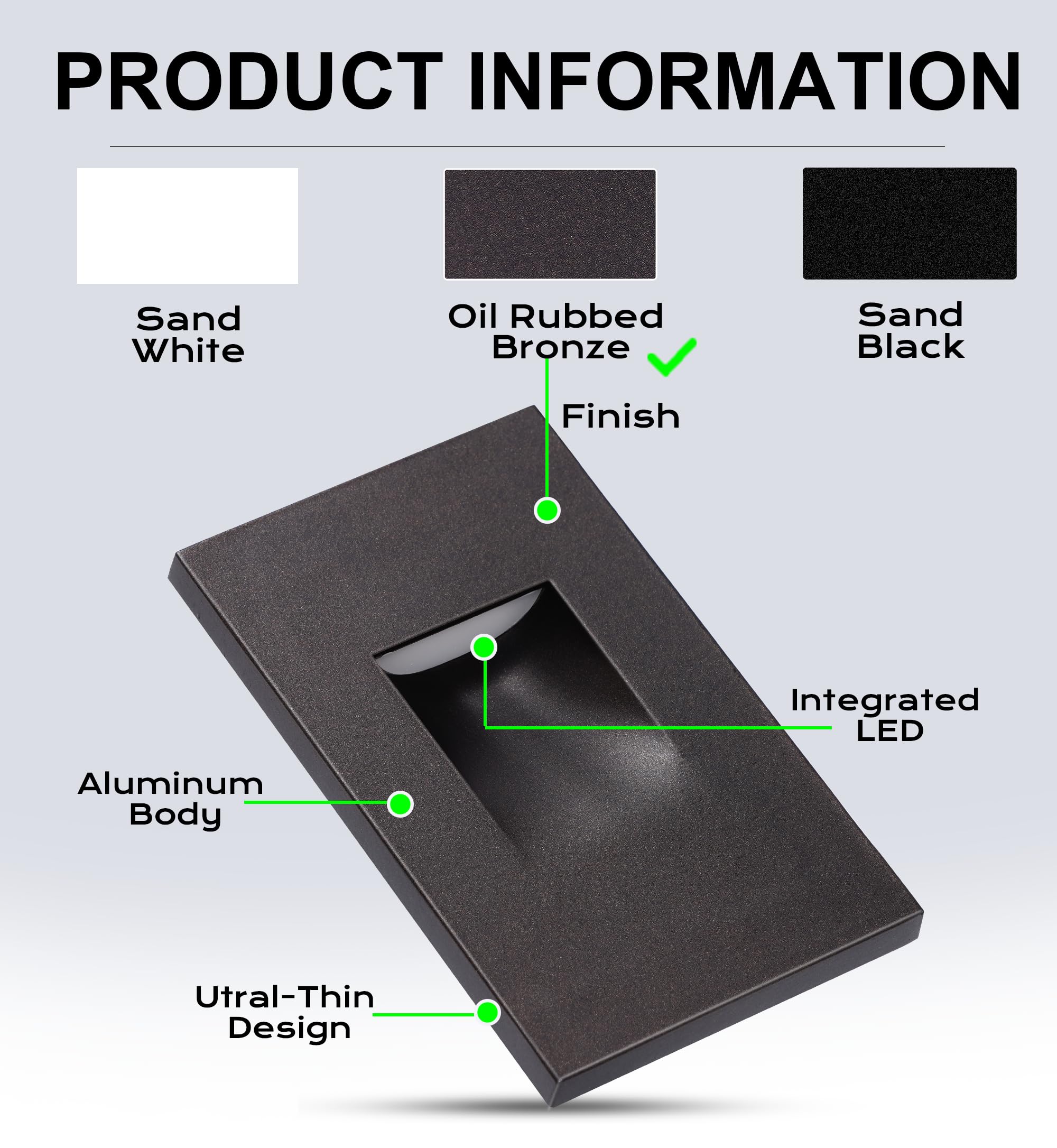 CLOUDY BAY LED Step Light 5 Color Dimmbale 3W 35lm Oil Rubbed Bronze Model CBST004ORB5C-6PK