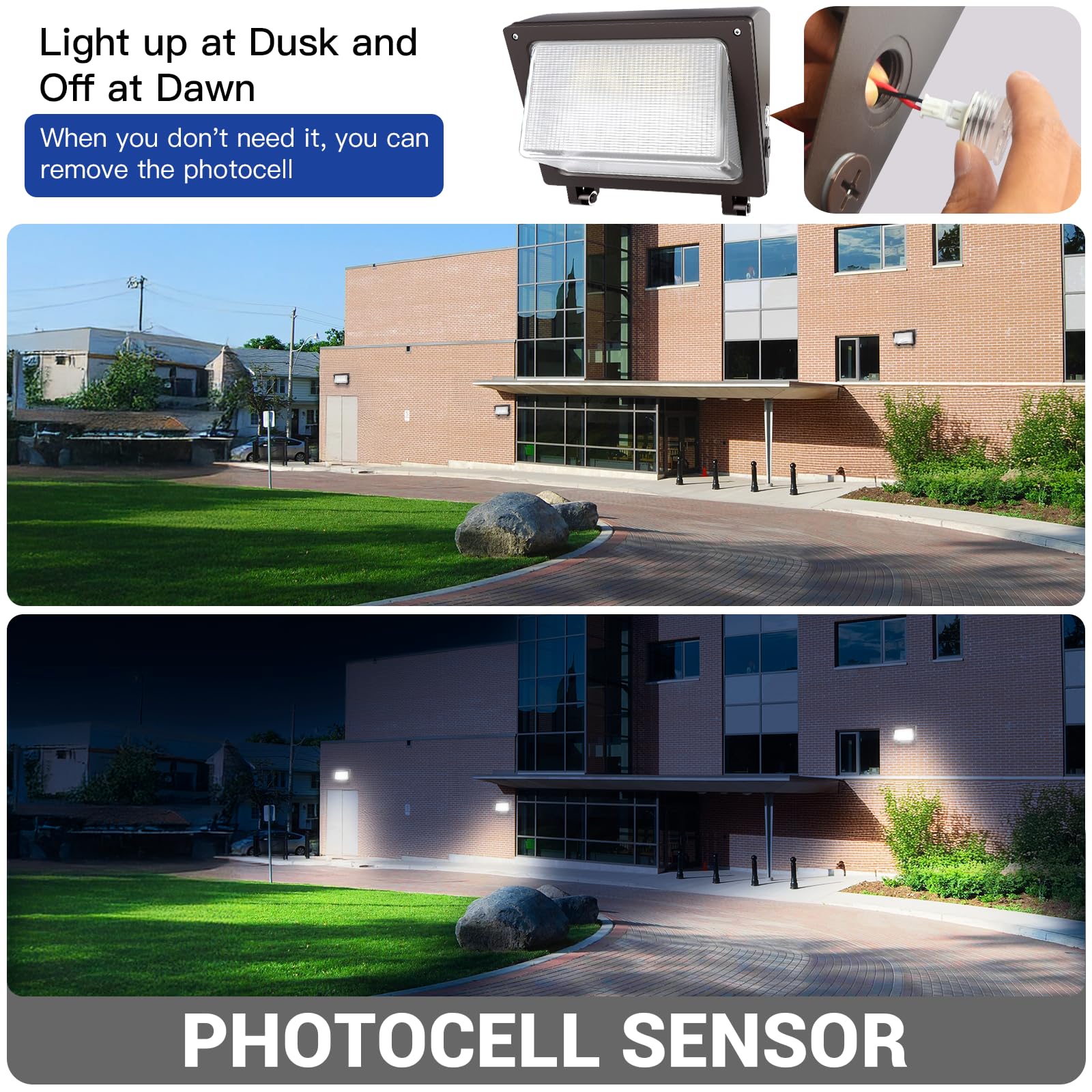 Jtt 4Pack 120W/96W/72W Led Wall Pack Light With Dusk To Dawn Photocell,18000Lm 6000K/5000K/4000K Daylight Ip65 Waterproof Wallpa