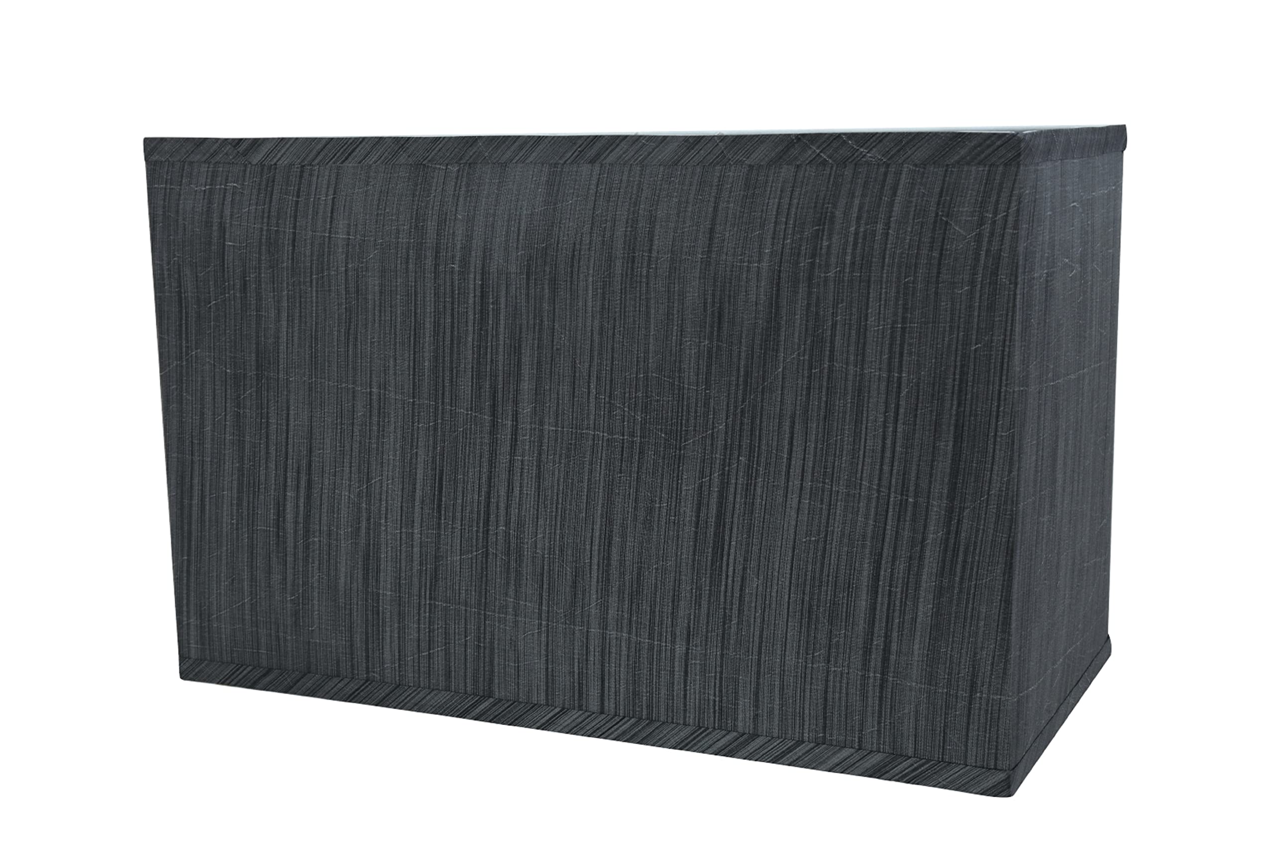 Aspen Creative 36003, Transitional Rectangular Hardback Shaped Spider Construction Lamp Shade In Grey & Black, 8'' + 16'' Wide (
