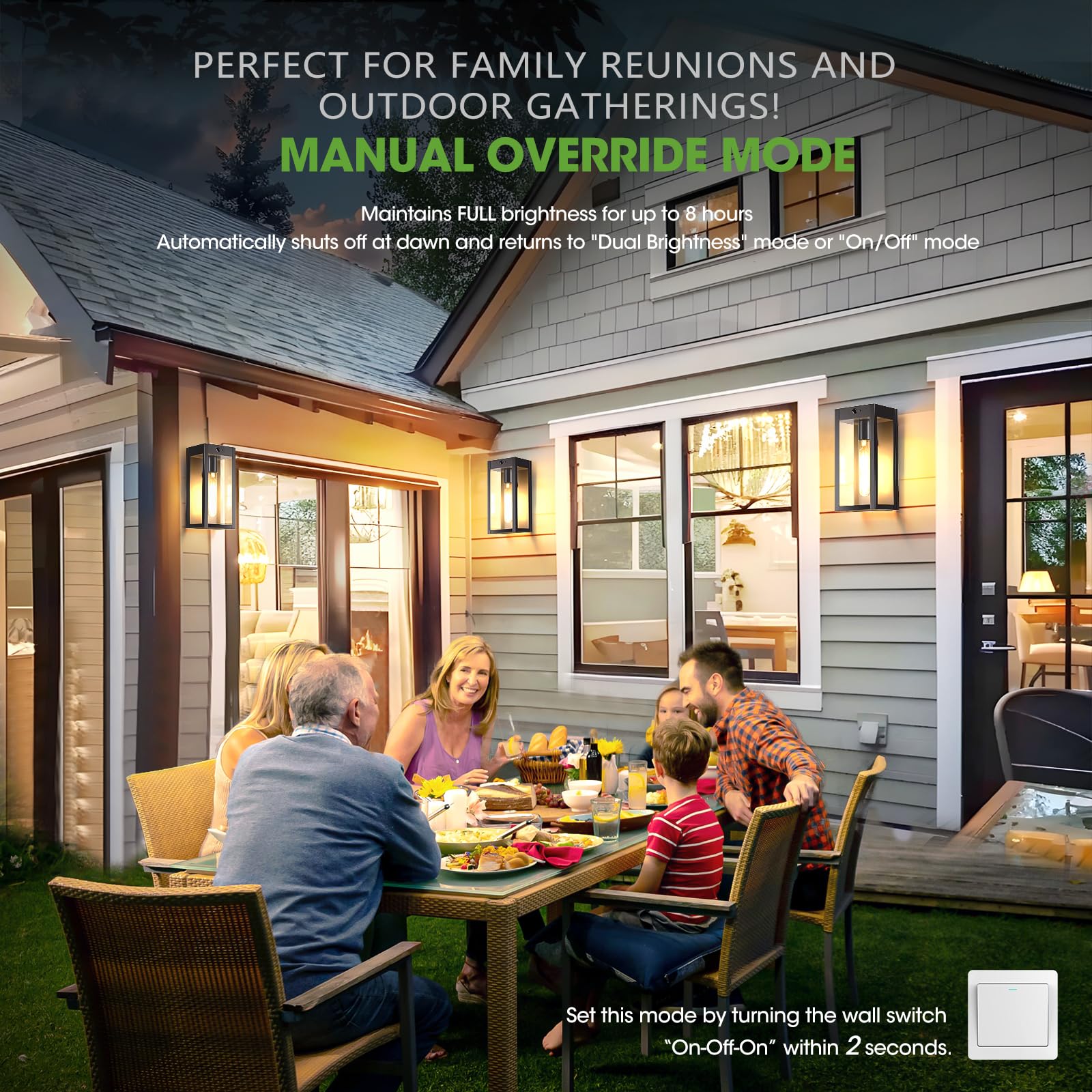 10.6 Motion Sensor Outdoor Wall Sconce Lights 2Pack  Dusk To Dawn Black Exterior Lighting Fixtures With 3 Lighting Modes  Front Porch Lights Outdoor Garage Lighting Fixtures Wall Mount For House