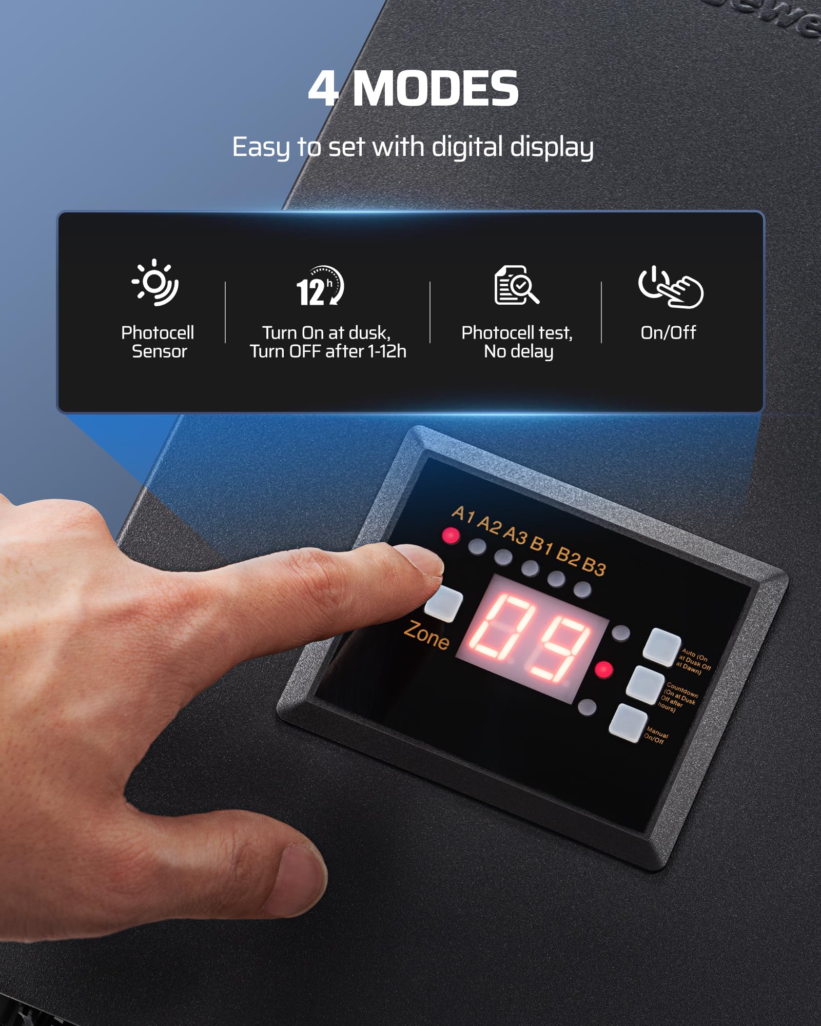 DEWENWILS 600W Low Voltage Landscape Transformer - 6 Outputs, Photocell & Timer, Waterproof 12V/14V AC, Model HOSL08E