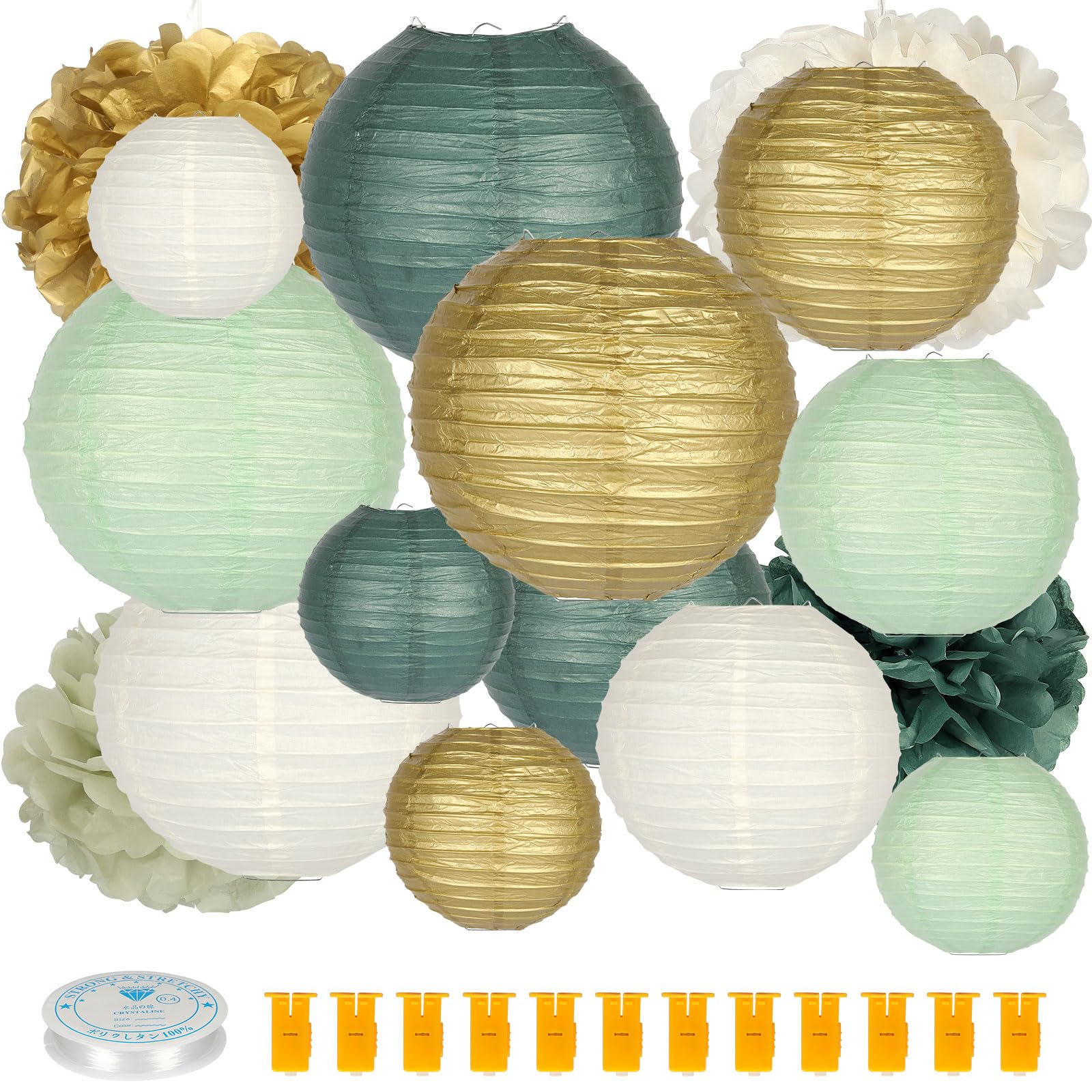 Bluaqua Paper Lanterns Party Decorations: Paper Lantern For Rustic Party Bridal Shower Wedding Sage Green Birthday Party Home De