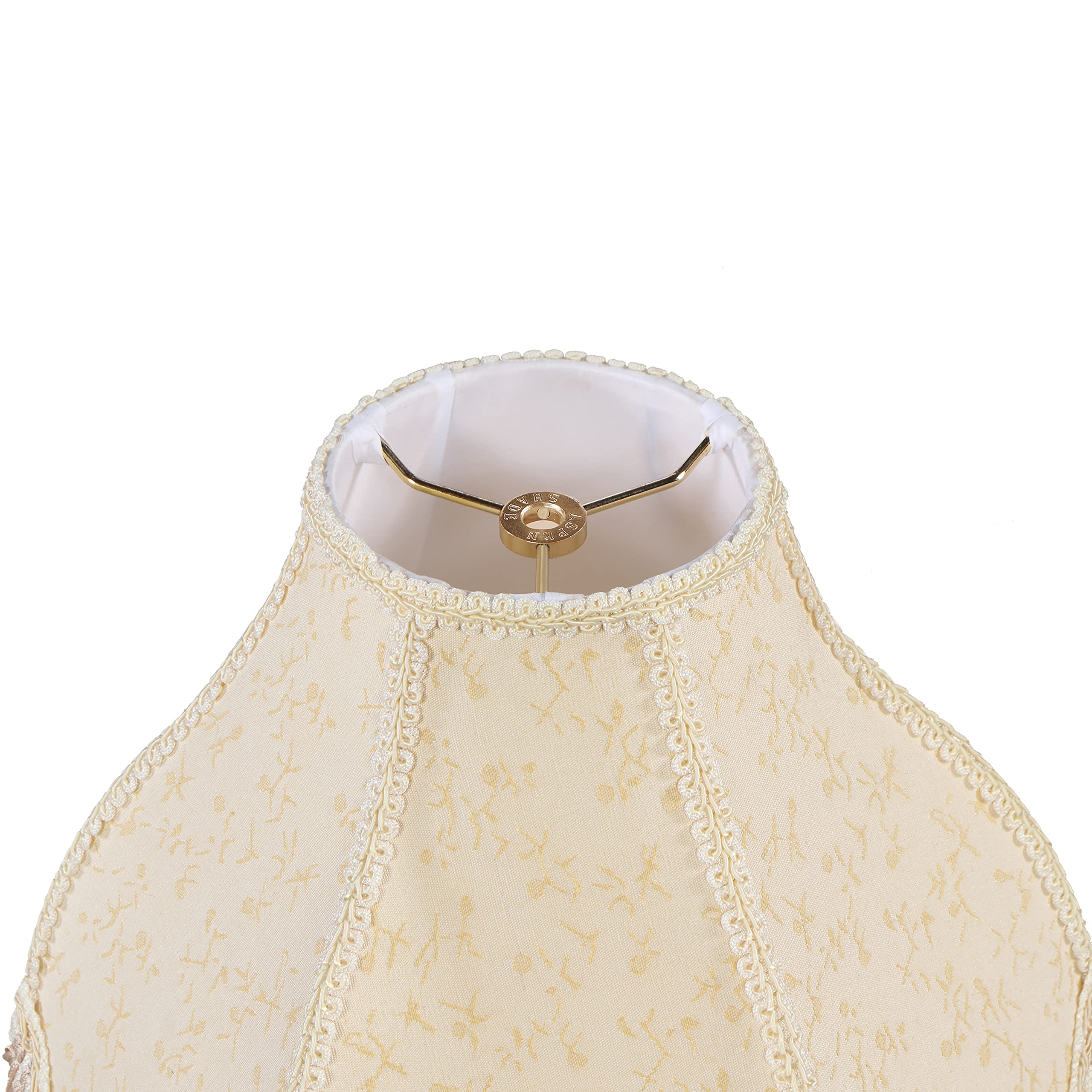 Aspen Creative 30625, Transitional Handsewn Spider Butter Cream Lamp Shade, 5&quot; Top X 13&quot; Bottom X 9-1/2&quot; Slant