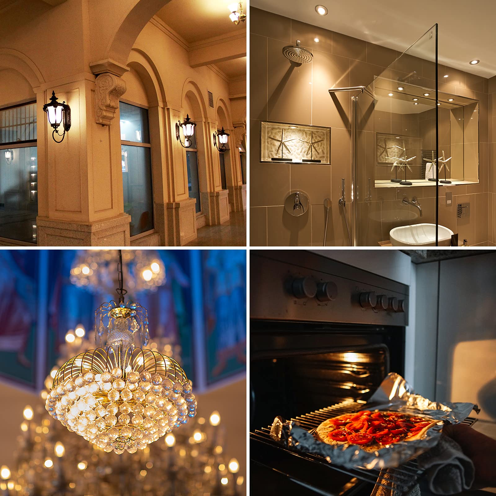 WeshLMPO G9 Halogen Light Bulbs, Dimmable 40W, 120V, T4 JCD Type, Warm White, 12 Pack for Chandeliers & Appliances