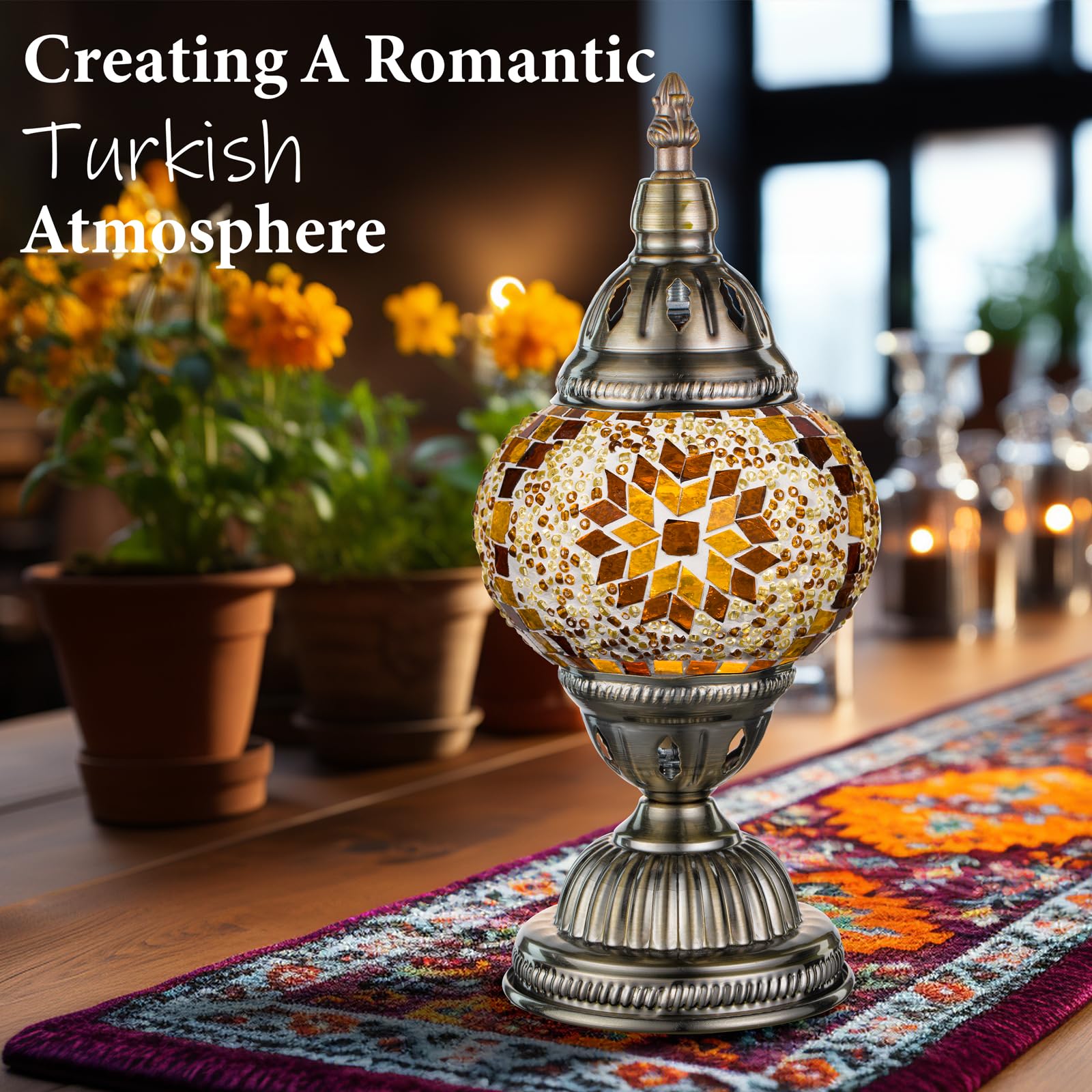 Marrakech Turkish Table Lamp With Bronze Base