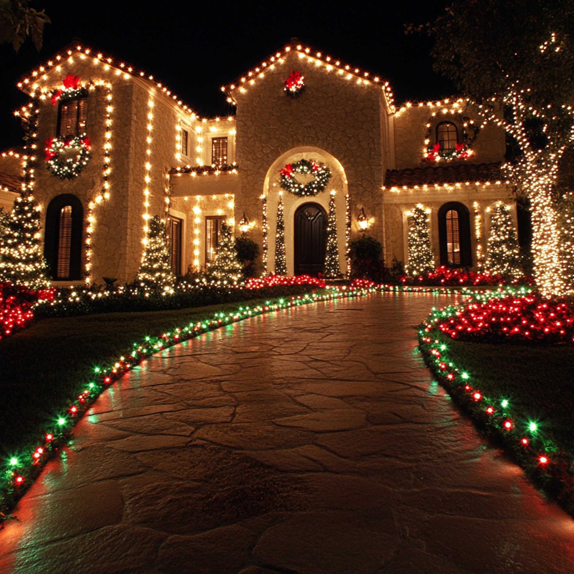 Dazzle Bright C9 Christmas String Lights, 100 Led 66 Ft Waterproof Connectable Green Wire Fairy Lights, Christmas Lights For Ind