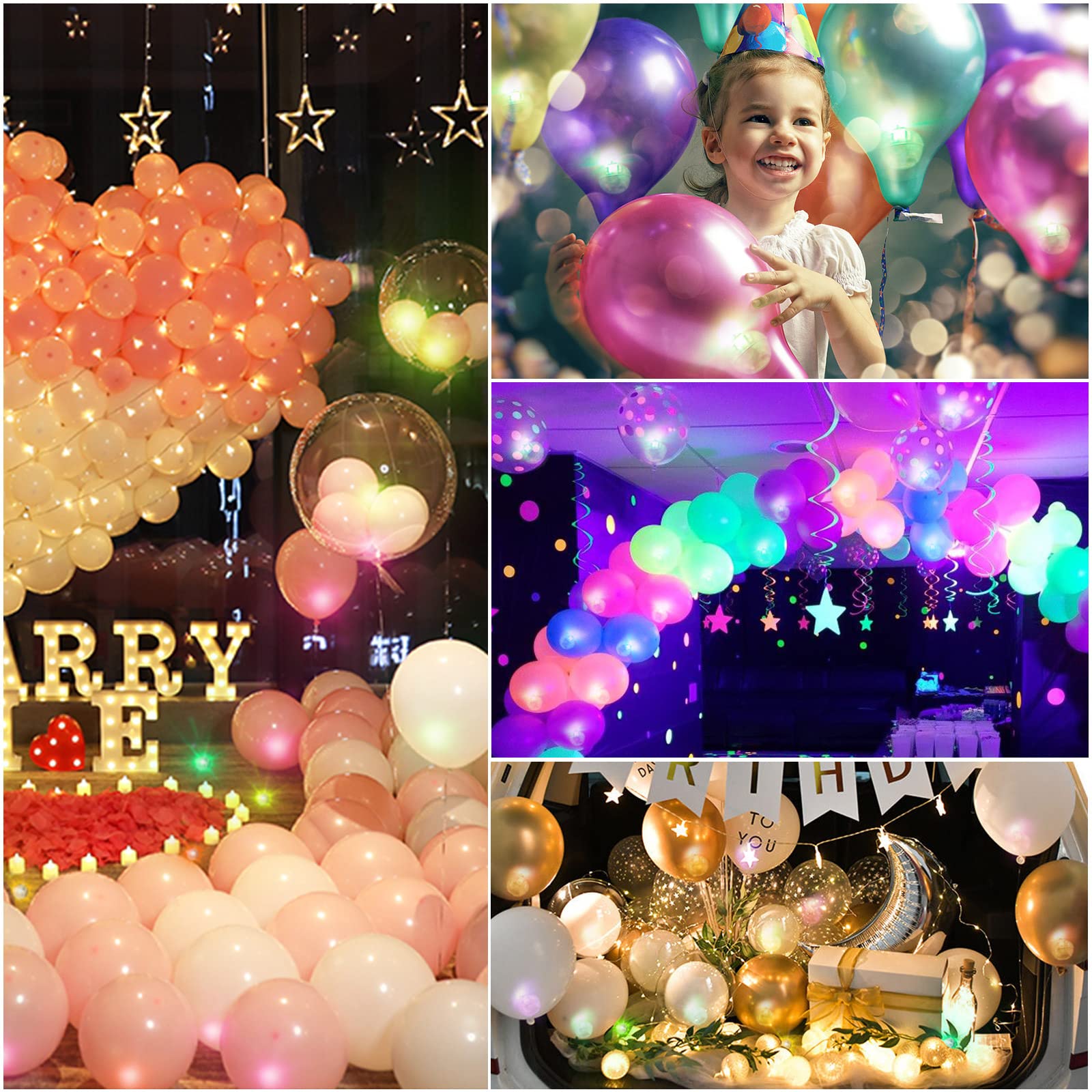 Zgwj 50Pcs Mini Led Lights,Flash Led Balloons Light Up Balloons For Party Decorations Neon Party Lights For Paper Lantern Easter