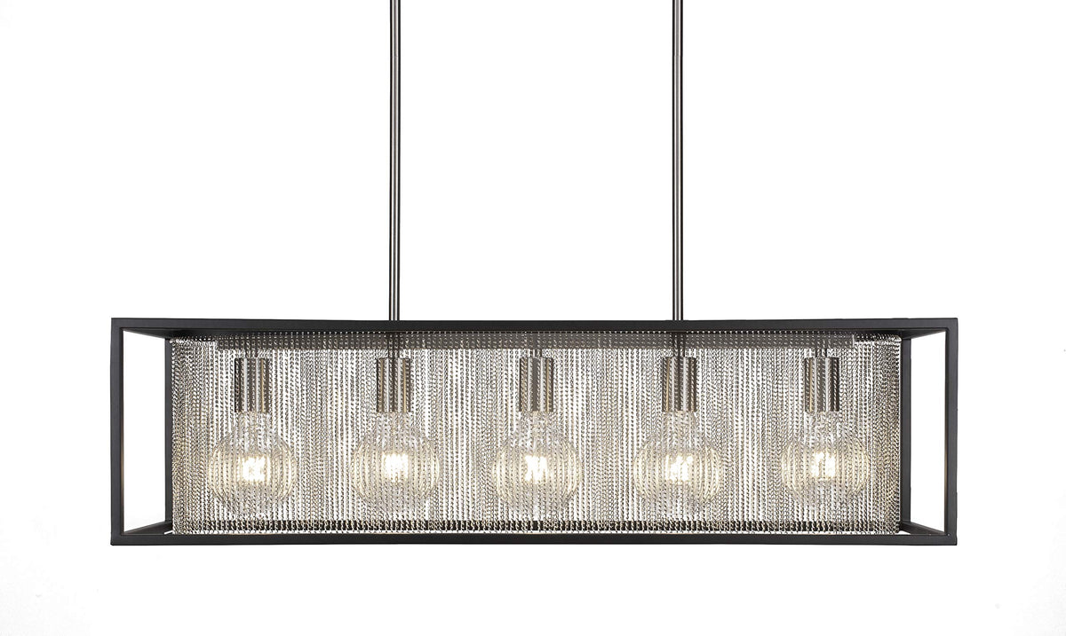 Cadina 5 Light Island Light in Matte Black & Brushed Nickel (1335-MBBN-LED45C)