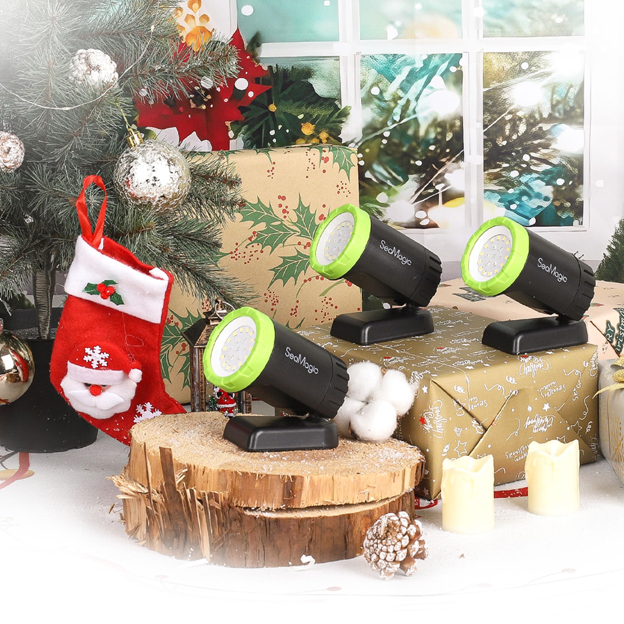 Seamagic 2-Pack Rechargeable Led Work Lights, 360-Degree Adjustable Spotlights With Magnetic Base, Clamp Lights For Barbecue, Wo