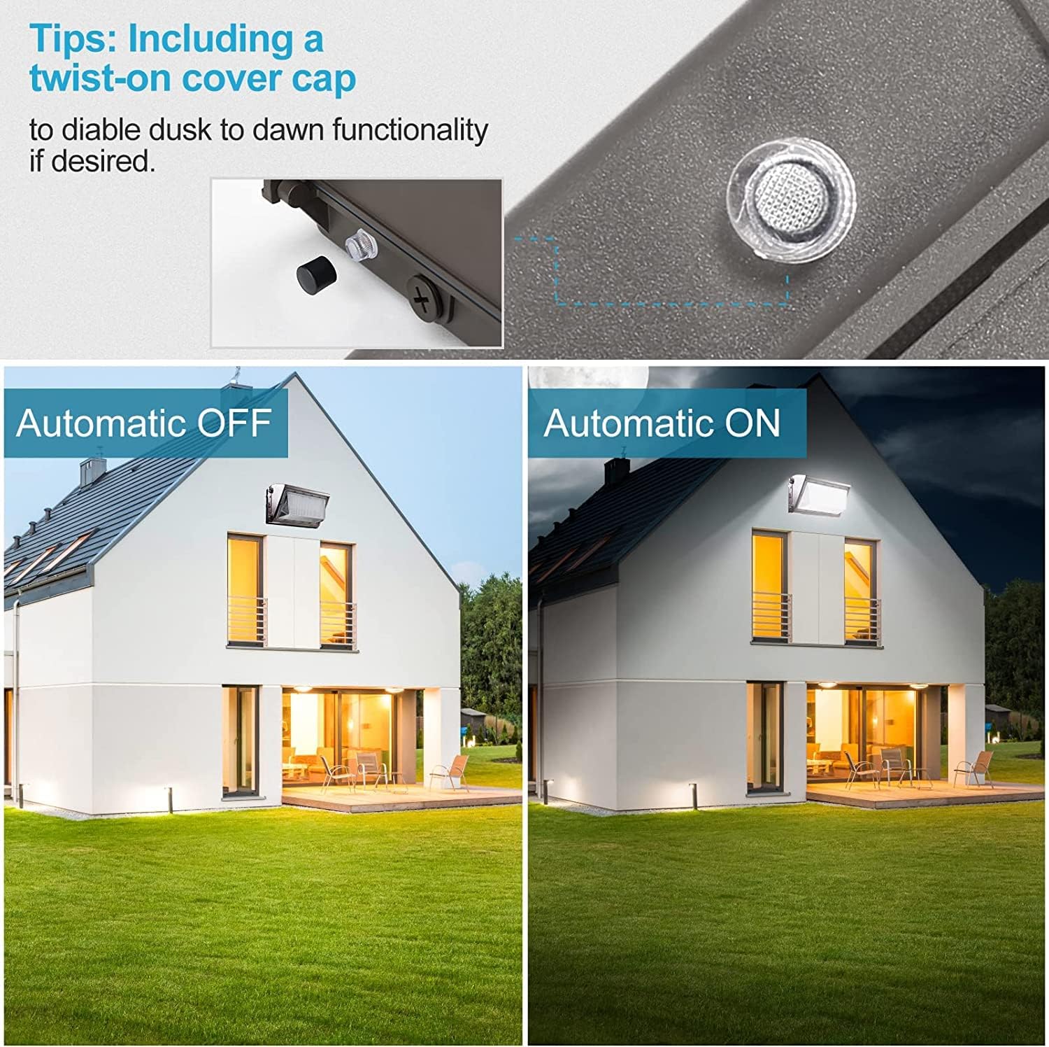 Lightdot 6Pack 70W Led Wall Pack Lights  100-277V Dusk To Dawn With Photocell  10500Lm 5000K Daylight Ip65 Waterproof Wall Mount Outdoor Security Lighting Fixture  Energy Saving(Height:10~15Ft)