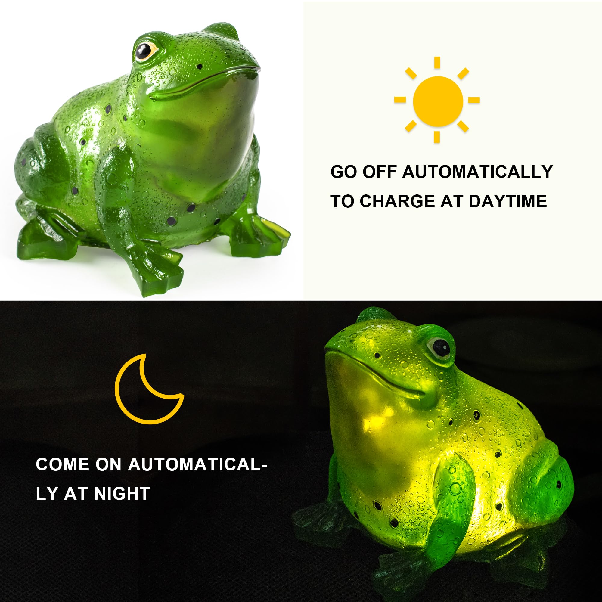 TIJNN Solar Frog Lights Deck Decorative Lighting Statue Lawn Patio Backyard Outdoor Garden Decoration Housewarming Gift