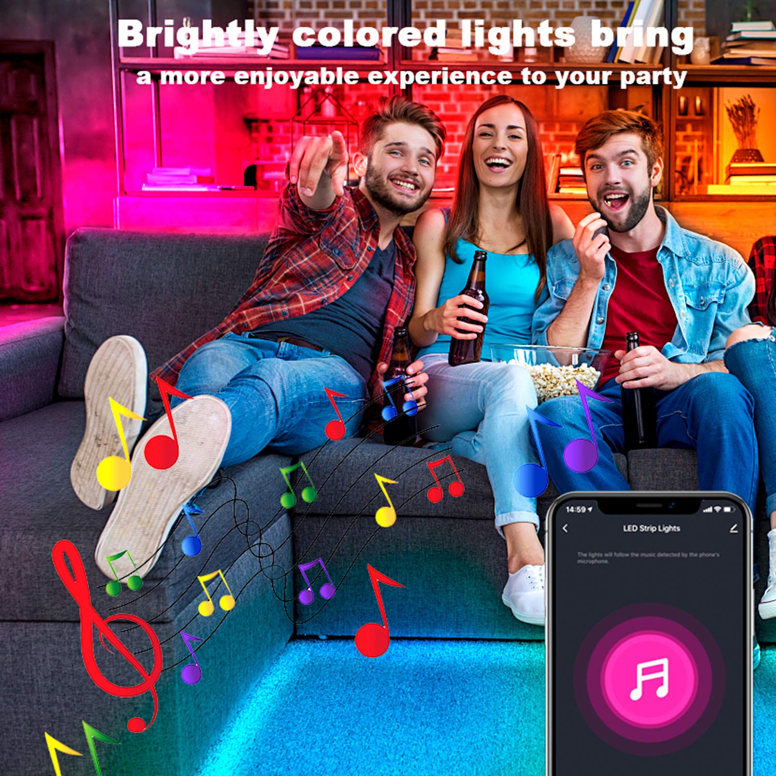 dalattin LED Strip Lights 50ft WiFi Smart RGB, Works with Alexa/Google Assistant, Multicolor, Model AW-5050L1815
