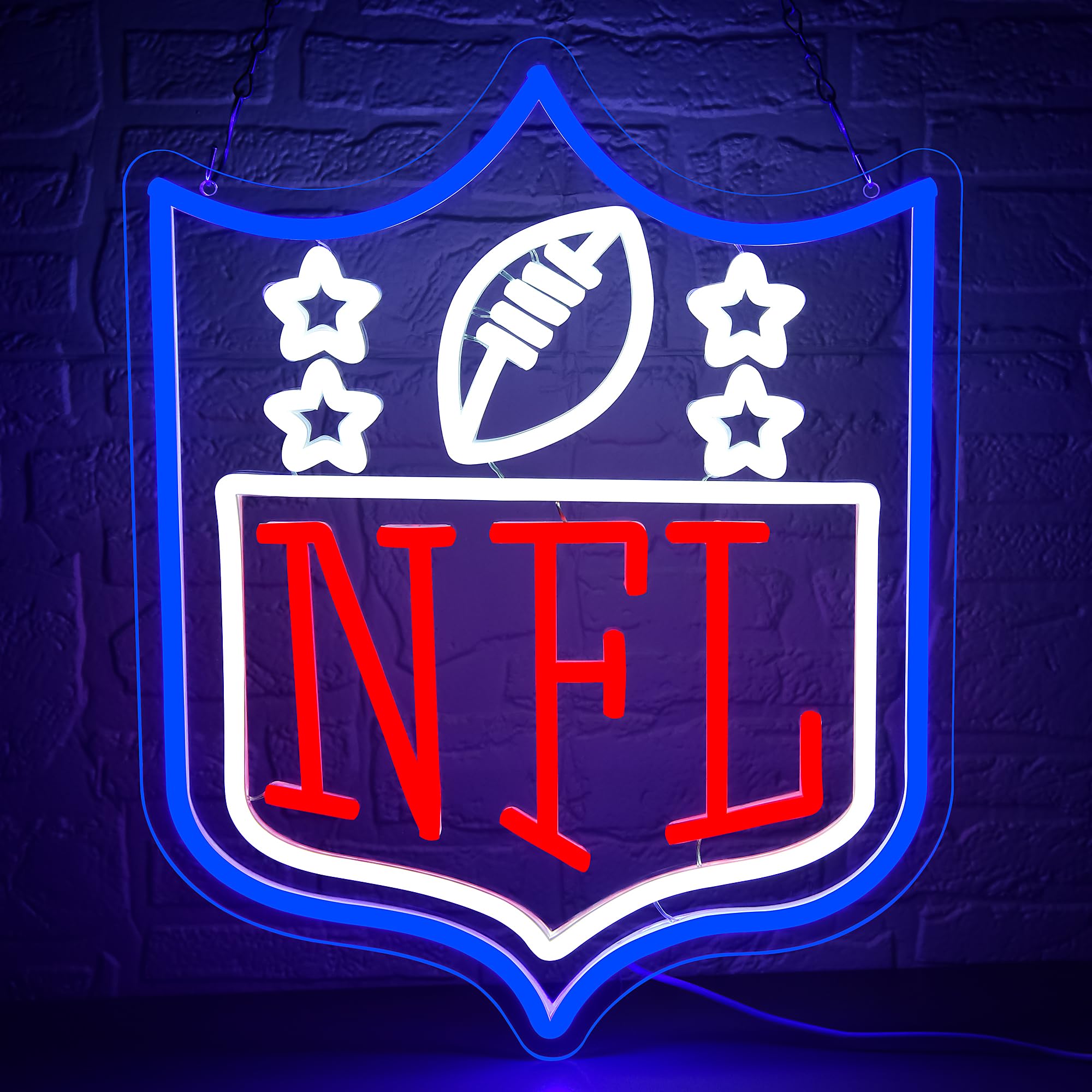 Football Neon Sign For Wall Decor Football Led Neon Light For Man Cave Or Garage Club Bedroom Birthday Gifts For Rugby Fans 5V Usb Powered Size15.7 * 11.8In(Zyld173)