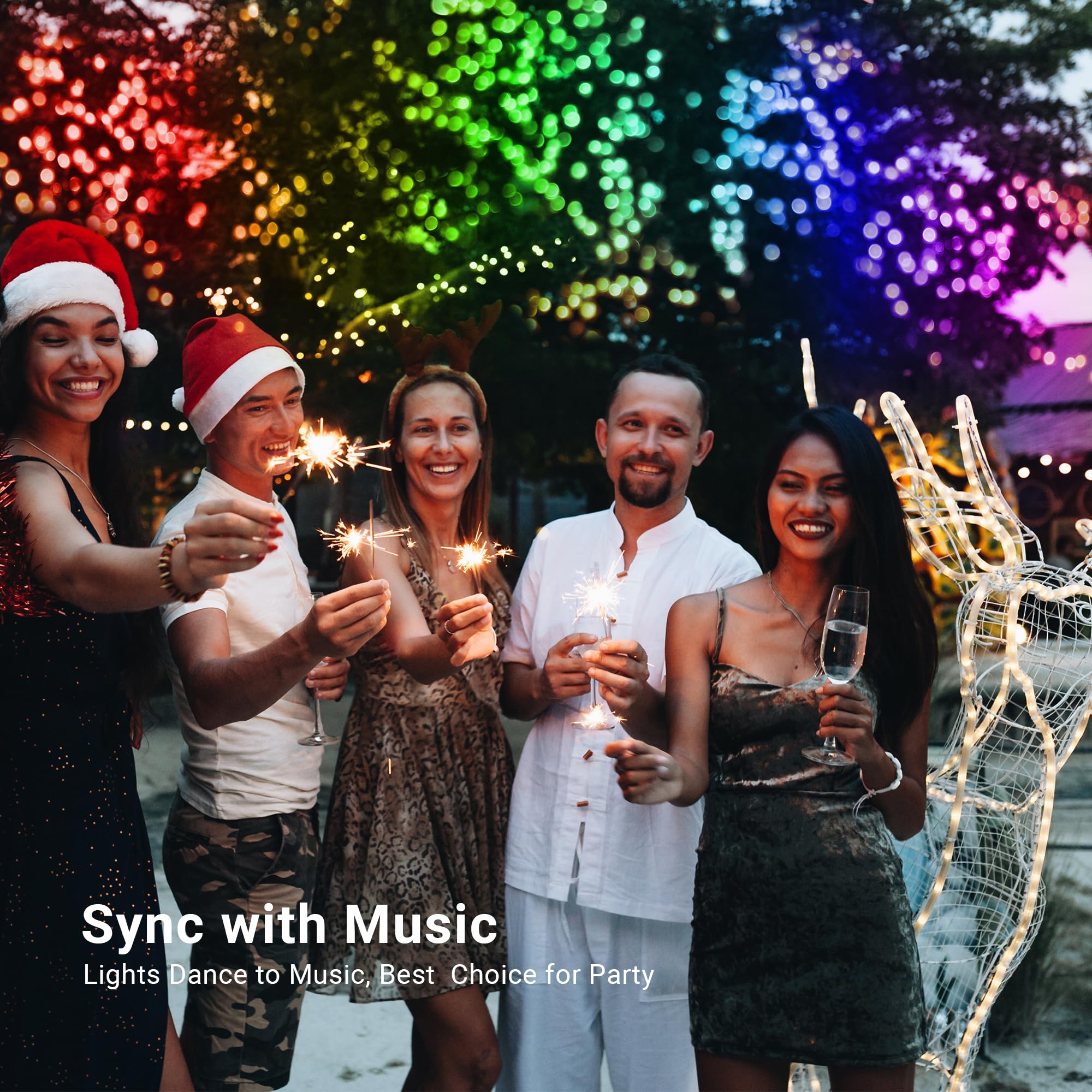 Brizled Color Changing Halloween Lights, 66ft 200 LED RGB Christmas Lights Music Sync, 120+ Modes Remote Dimmable Outdoor Christ