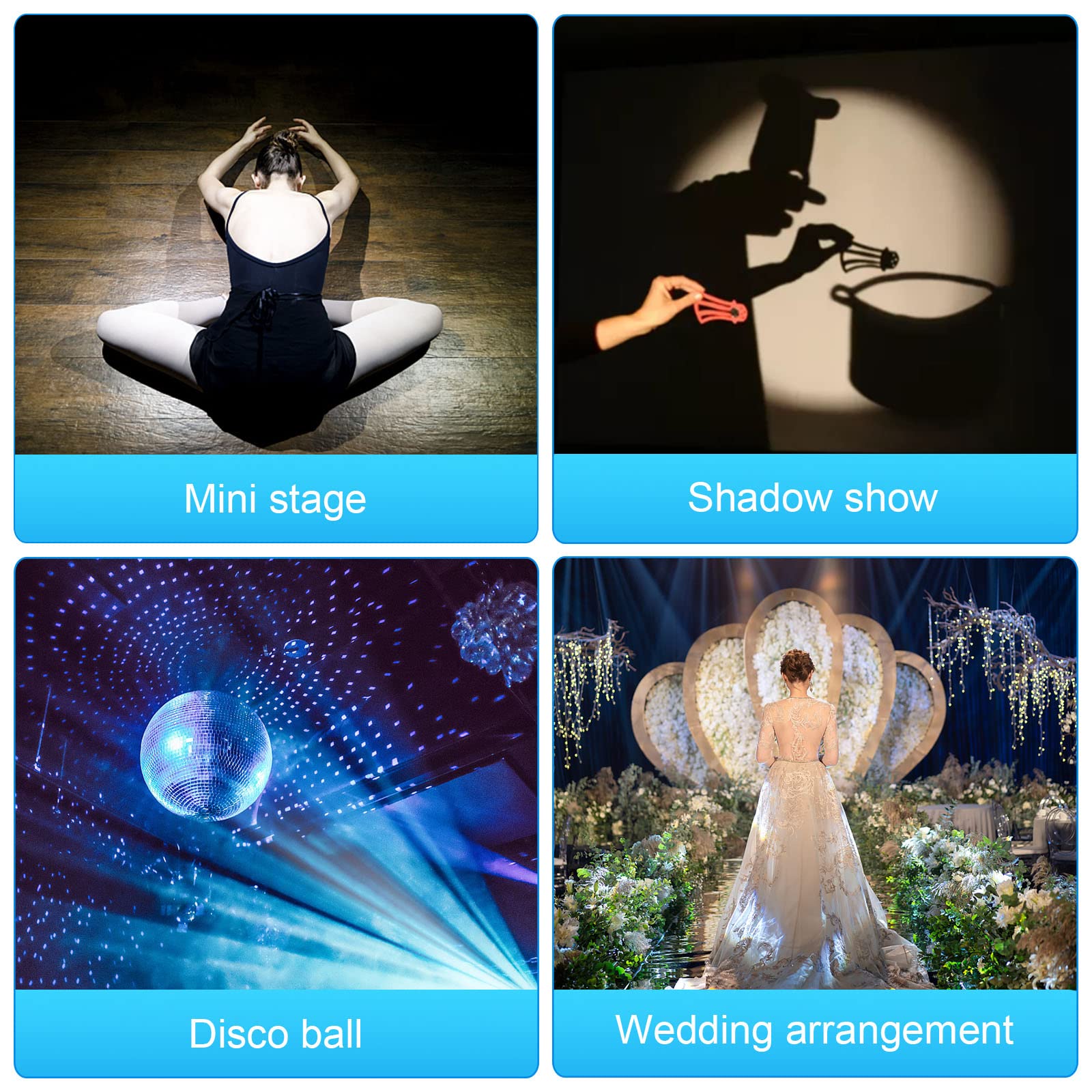 Czgor Pinspot Light 2 Pack 15W RGBW LED Mirror Ball Light Remote Control White Plastic