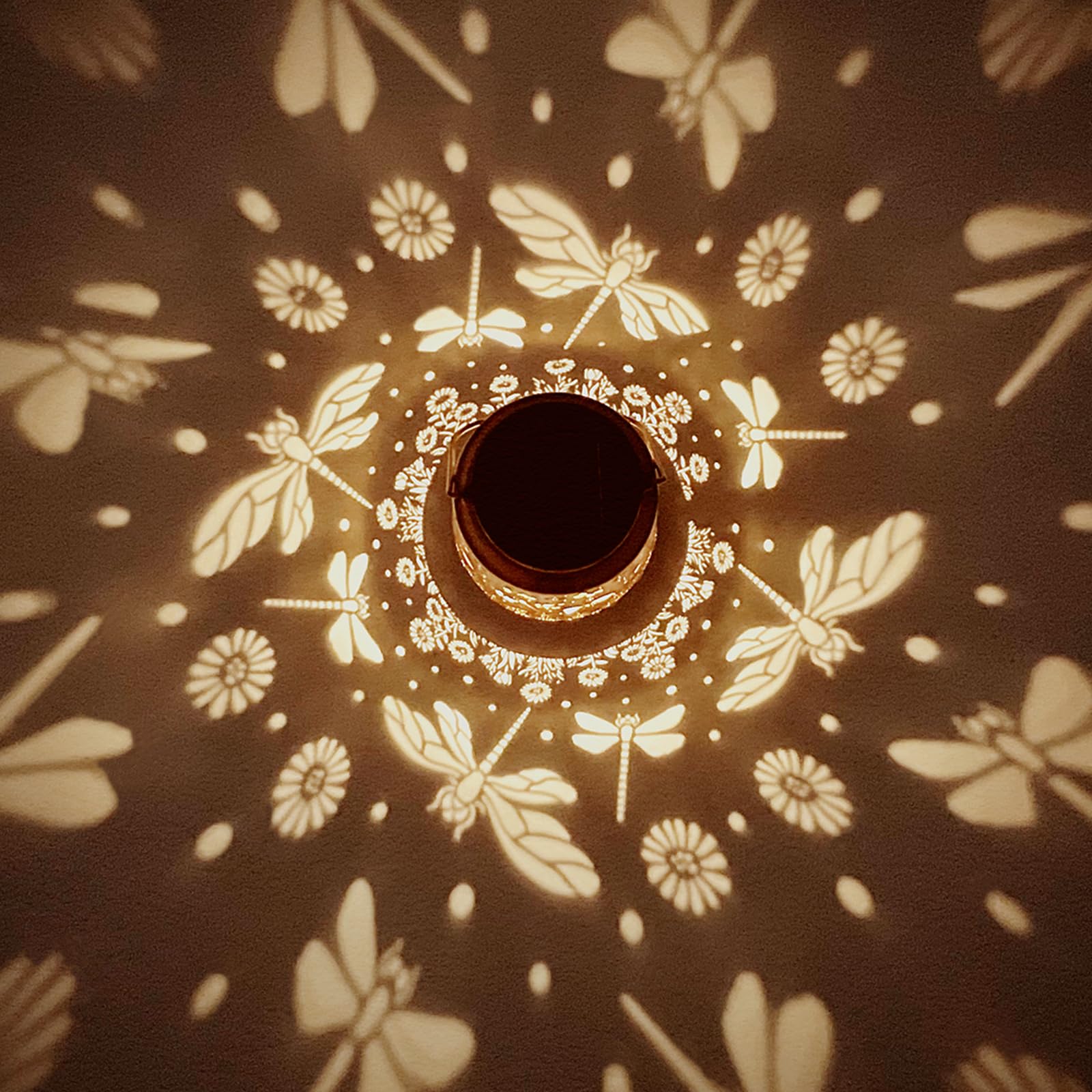 Solar Lanterns Outdoor Waterproof Dragonfly Garden Decor Gifts For Women Mom Grandma Hanging Solar Lights Metal Solar Decoration