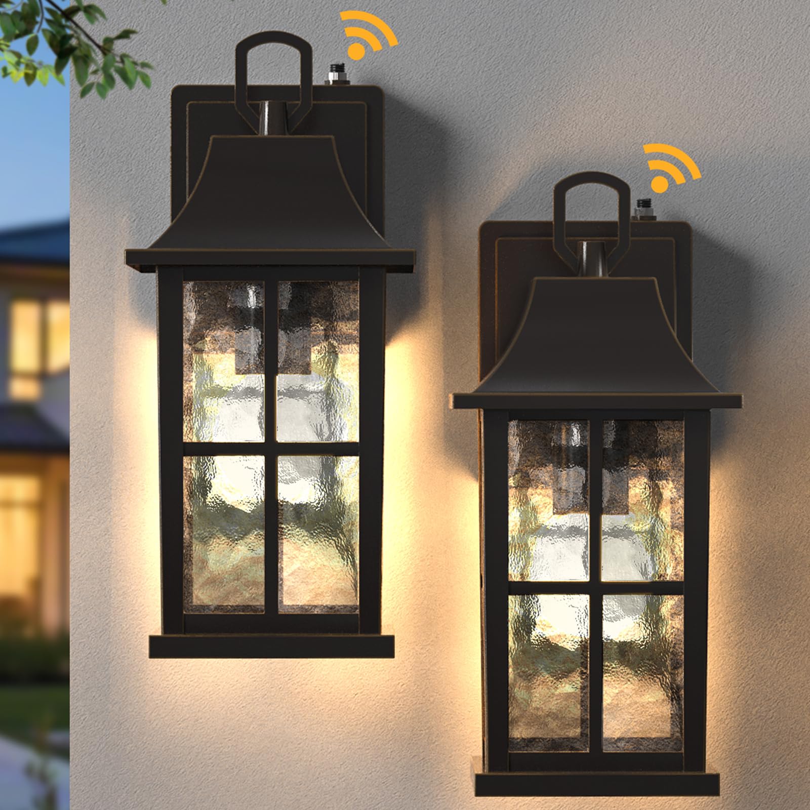 Lawyettle Modern Outdoor Wall Lights 2 Pack  Aluminium Dusk to Dawn Outdoor Lighting  Exterior Wall Lantern Waterproof Porch Light  Outside Light for House  Garage  Patio (Oil-Rubbed Bronze)