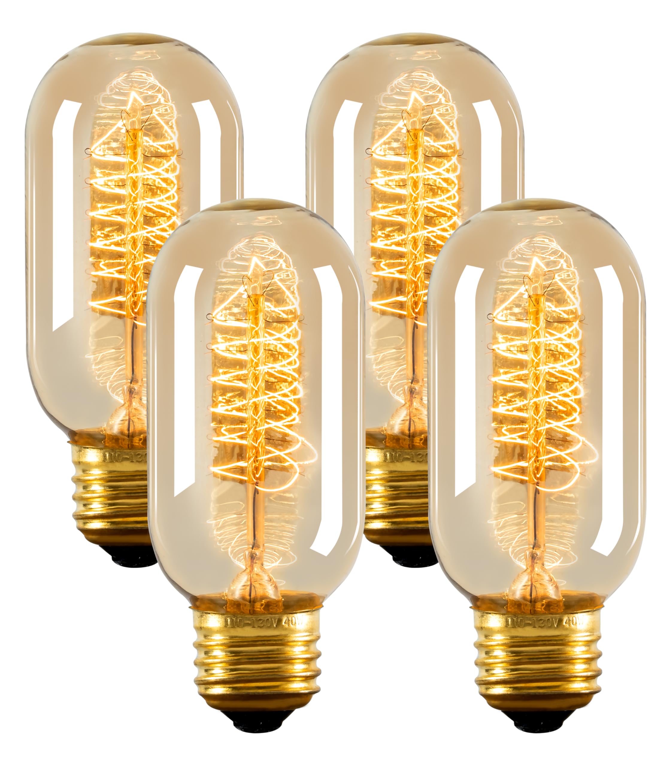 Nuodifan Edison Bulbs,4-Pack Vingtage Filament Light Bulb,T45 2700K Warm Light 40 Watt,110V-130V E26/E27 Base Dimmable Decorativ