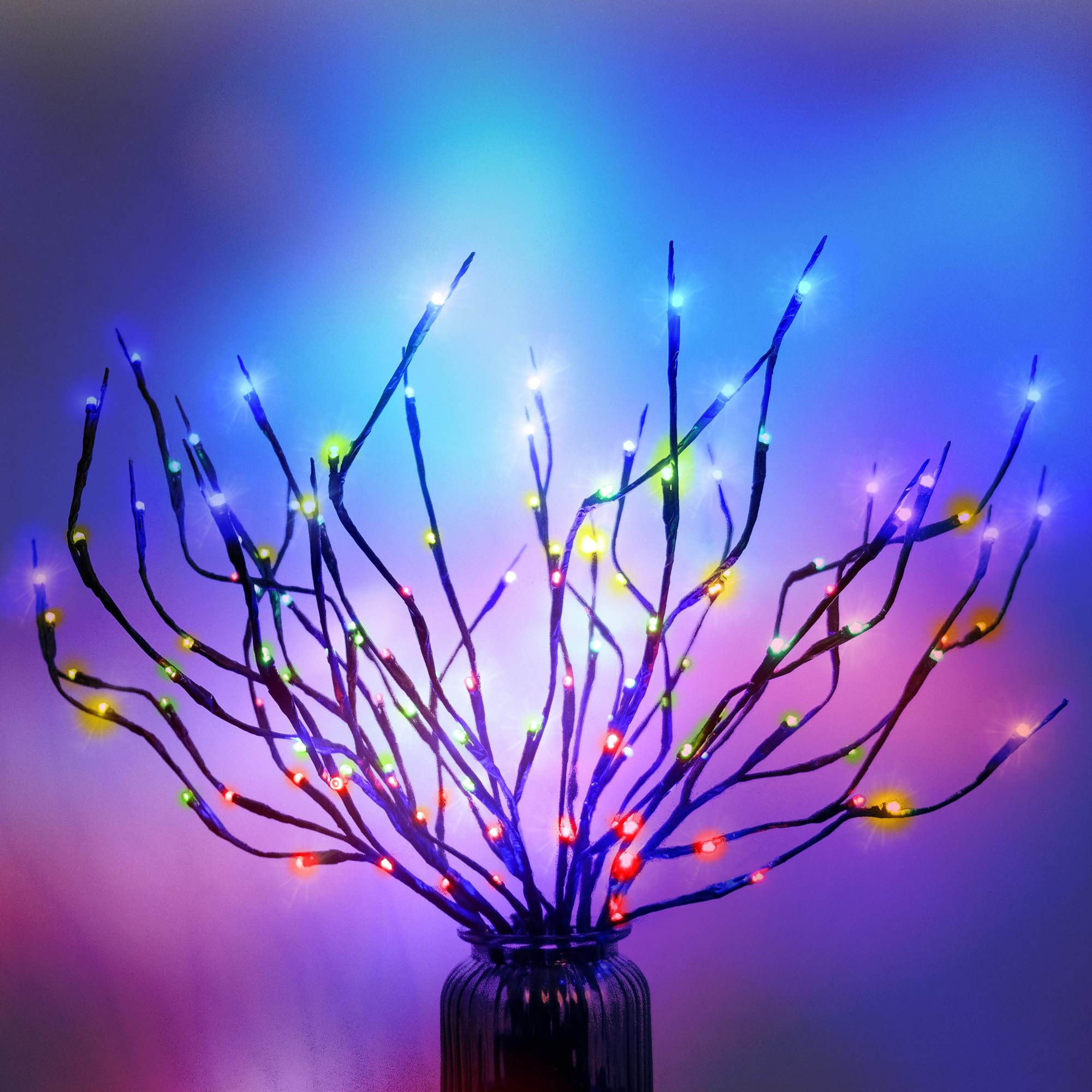 MENCH Branch Lights,6 Pcs Twig Light USB&Battery Powered 8 Flashing Modes by Remote Control.Branch Lights for Indoor and Outdoor