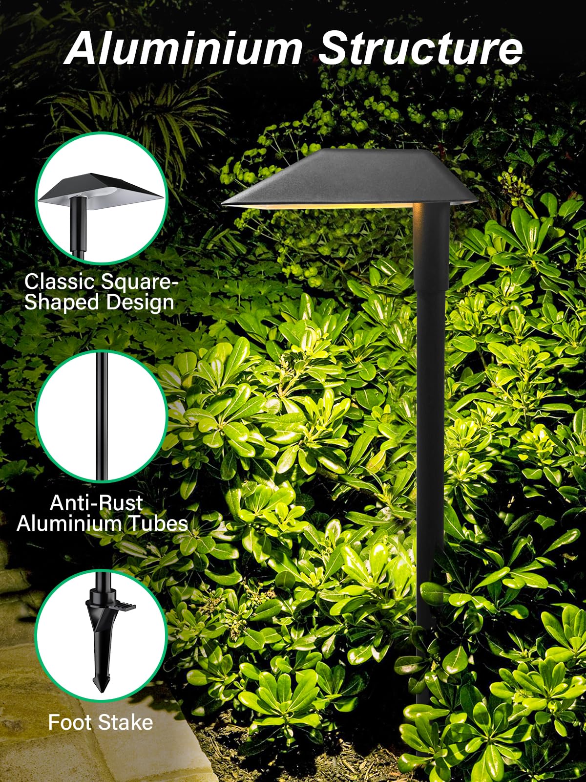 Doreio 5W Rgbw Low Voltage Led Landscape Lights, Waterproof Pathway Lighting (8 Pack)