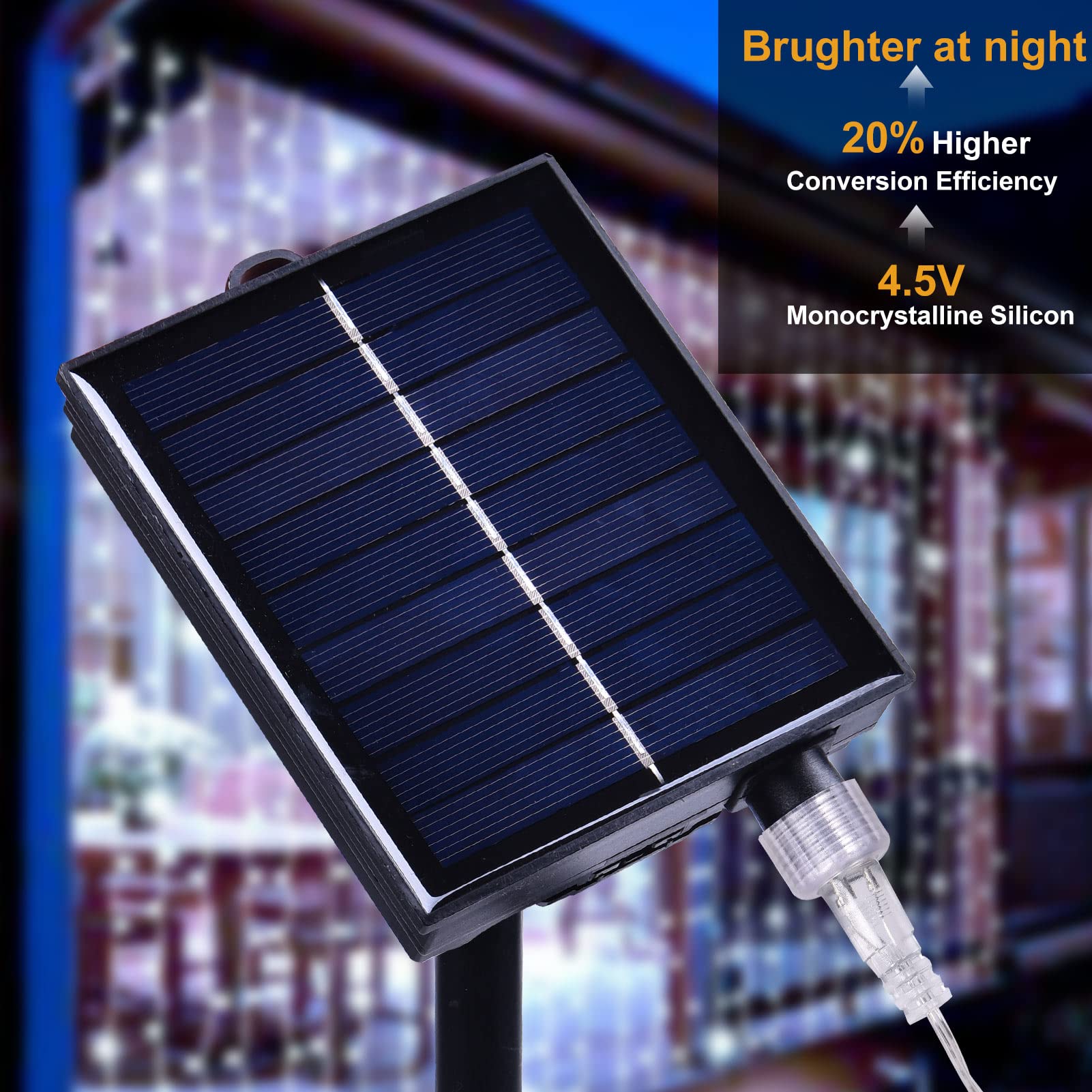 300Led Solar Curtain Lights Outdoor Indoor, Solar String Lights Outdoor Waterproof, Fairy Window Lights, Twinkle Lights 8 Modes