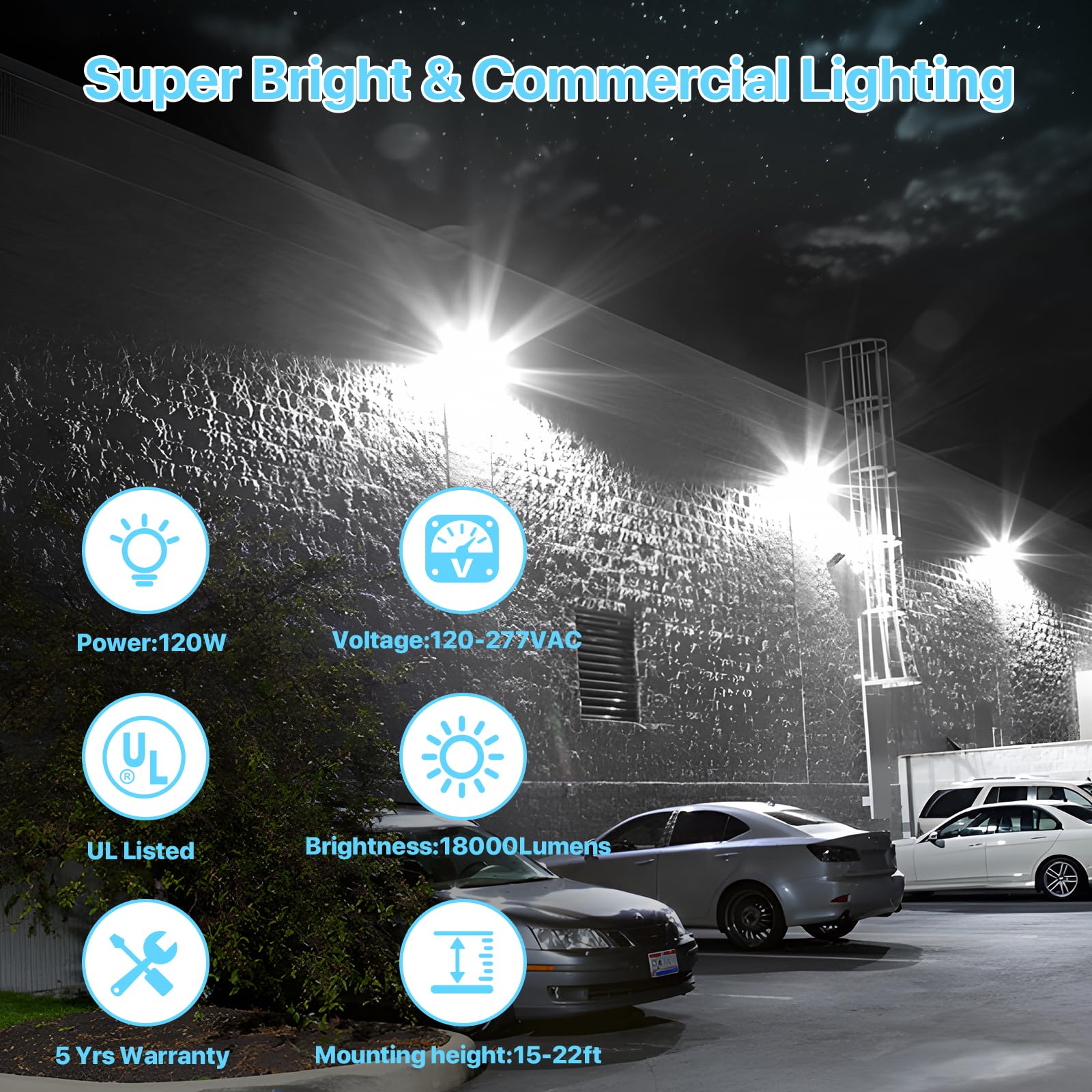 Hyperlite Led Wall Pack Light: 120W Glass Lens Led Wall Packs Outside Lighting - 18000Lm Flood Lights Outdoor With Photocell 4 Packs For Area Parking Lot Driveway Ul Listed