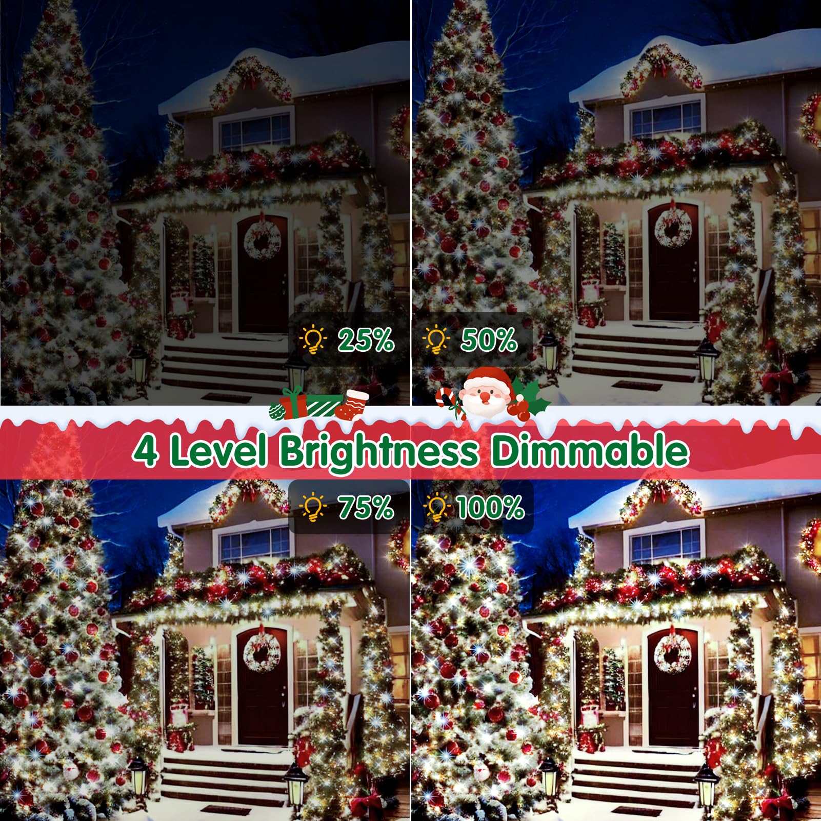 Xurisen 403Ft Christmas Lights, 1000 Led Cool White String Lights, 8 Modes, Memory Timer, Green Wire, Perfect For Home & Events