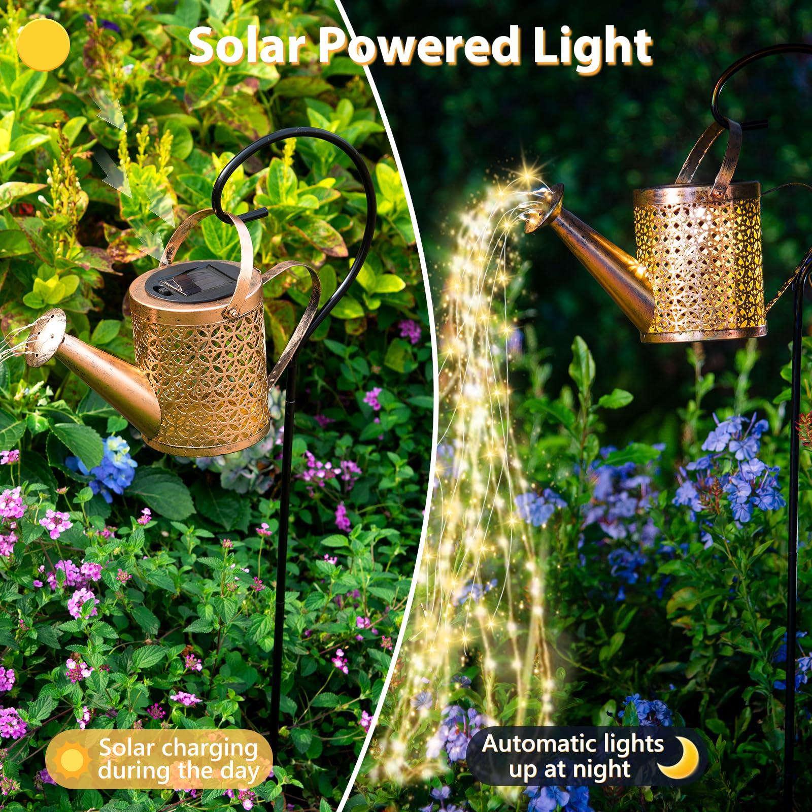 Srnpmiu Solar Watering Can Light - Solar Yard Decorations Outdoor,Garden Decor Lights For Yard,Ip65 Waterproof Hanging Lantern L