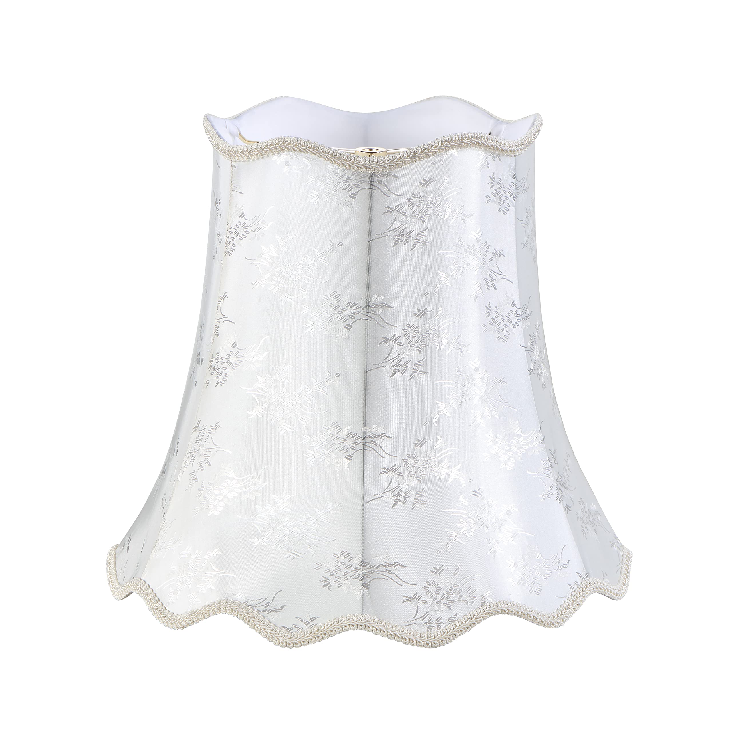 Aspen Creative 34068, Handsewn Pagoda Beige Spider Shade, Jacquard Textured Fabric, 10&quot; Top X 16&quot; Bottom X 15&quot; Slant