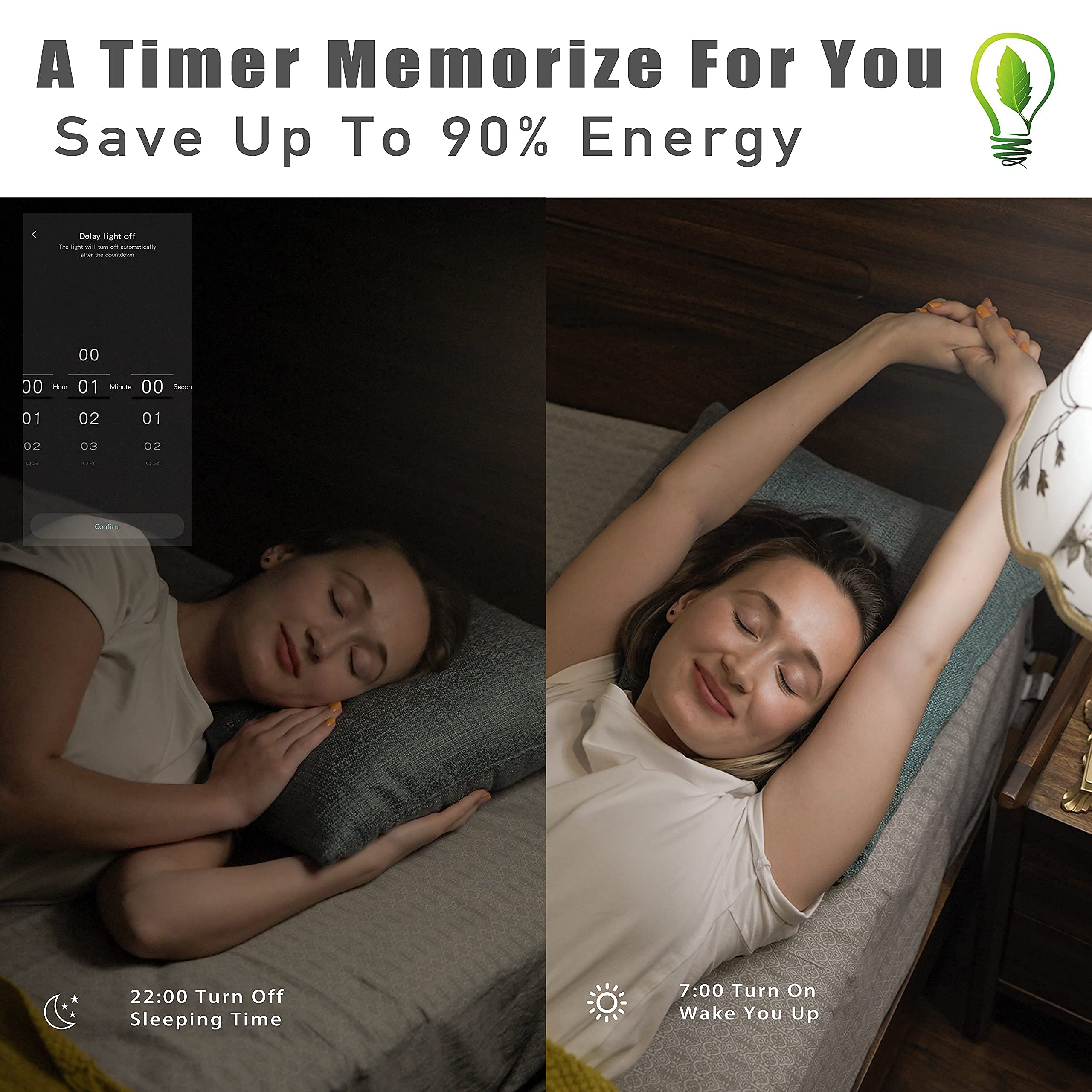 Homevenus Smart Light Bulb, Dimmable Tunable Cool Warm White, 9W A19 E26, 2500k-6500k, WiFi/Bluetooth, 1 Count