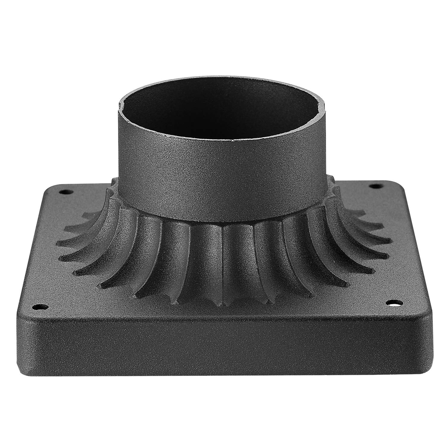 Emliviar Pier Mount Base, Cast Aluminum 3 '' Pier Mount Adapter In Black Finish, 20069 Bk