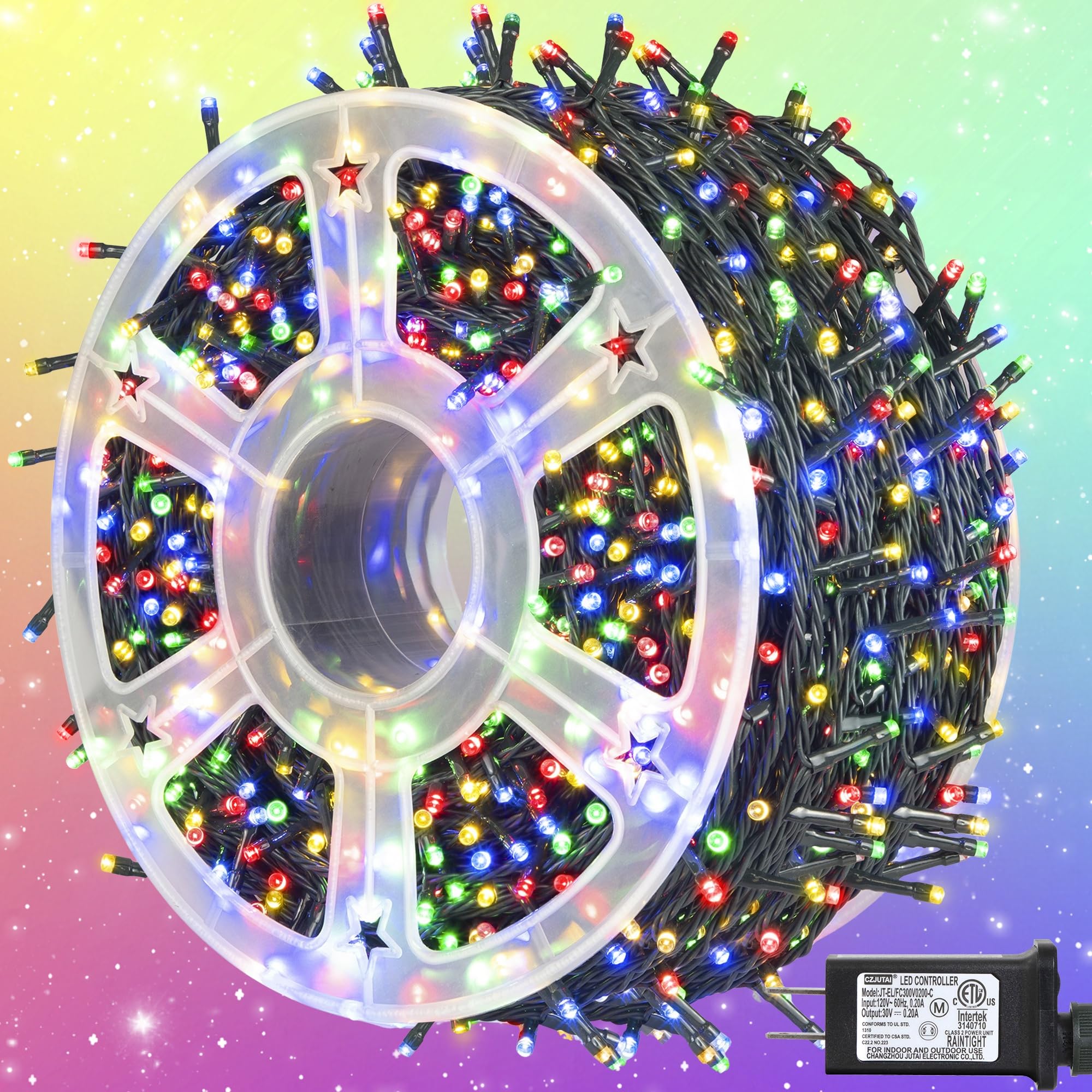 kemooie 500 LED Christmas String Lights, 164FT 8 Lighting Modes with Memory Plug in Waterproof Green Wire Lights, for Outdoor Bi