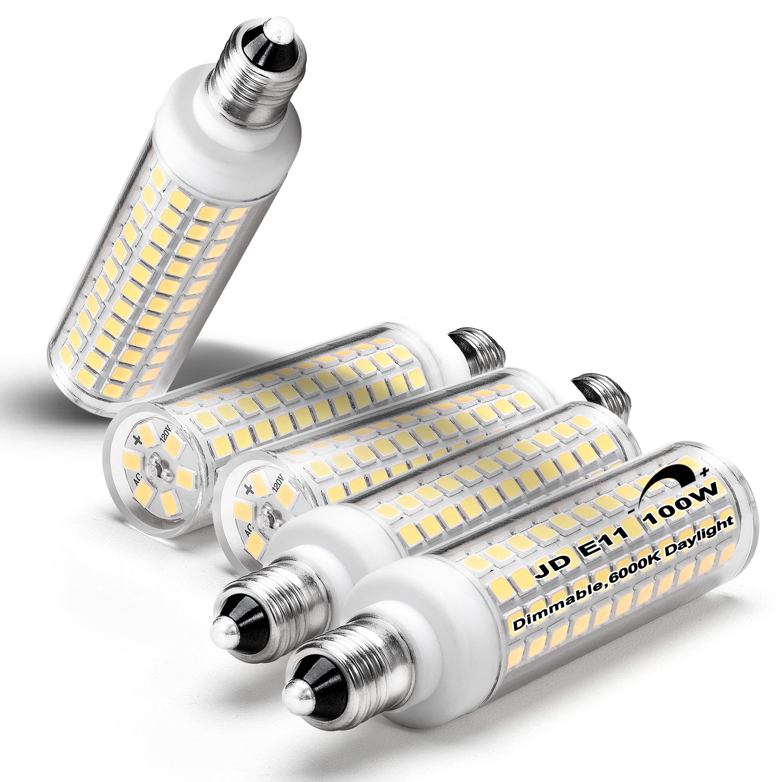 E11 Led Bulbs 120V 100W Halogen Candelabra Bulbs Equiva Dimmable,T3 T4 Mini Base Jde11 Bulb,6000K Daylight Cool White 10W 1000Lm