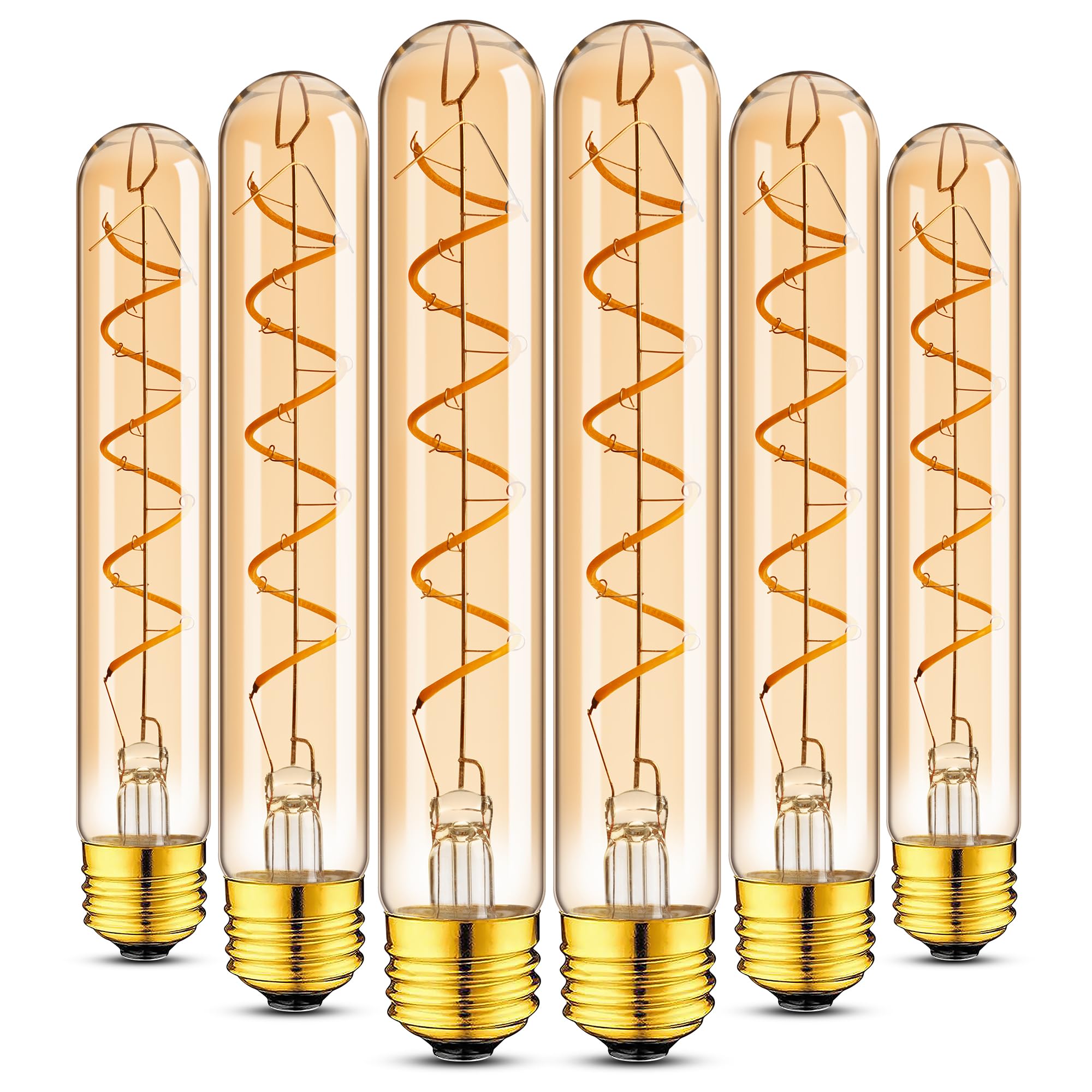Grensk E26 Tubular Led Light Bulbs,7.3Inch T10 Long Light Bulb Dimmable,4W Tube Thin Vintage Edison Led Decorative Antique Light