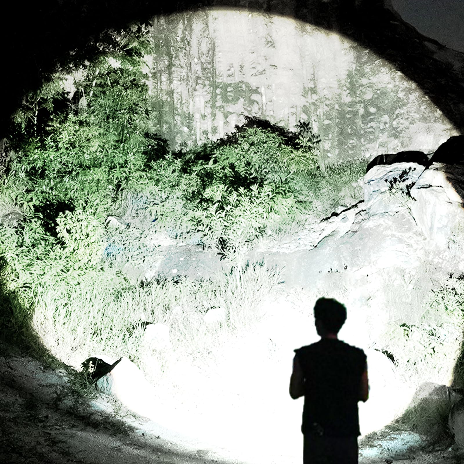 Skyfire Led Flashlight High Lumens,Super Bright Rechargeable Flashlight,Zoomable,Four Modes,Powerbank Waterproof Flash Light For