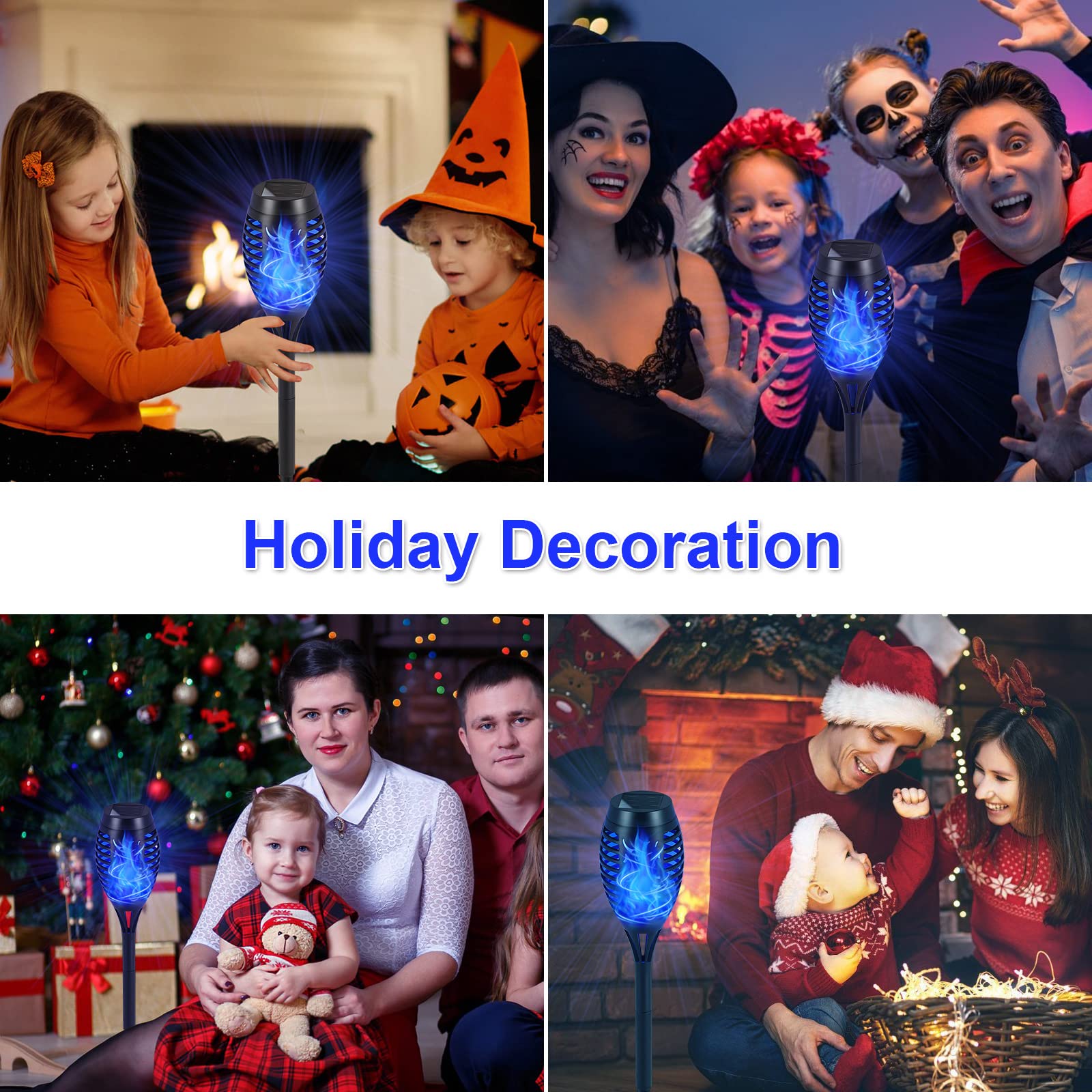 Ridalux Solar Lights Outdoor, 12Pack Solar Torch Light With Flickering Flame For Garden Decor, Waterproof Outdoor Lighting Lands