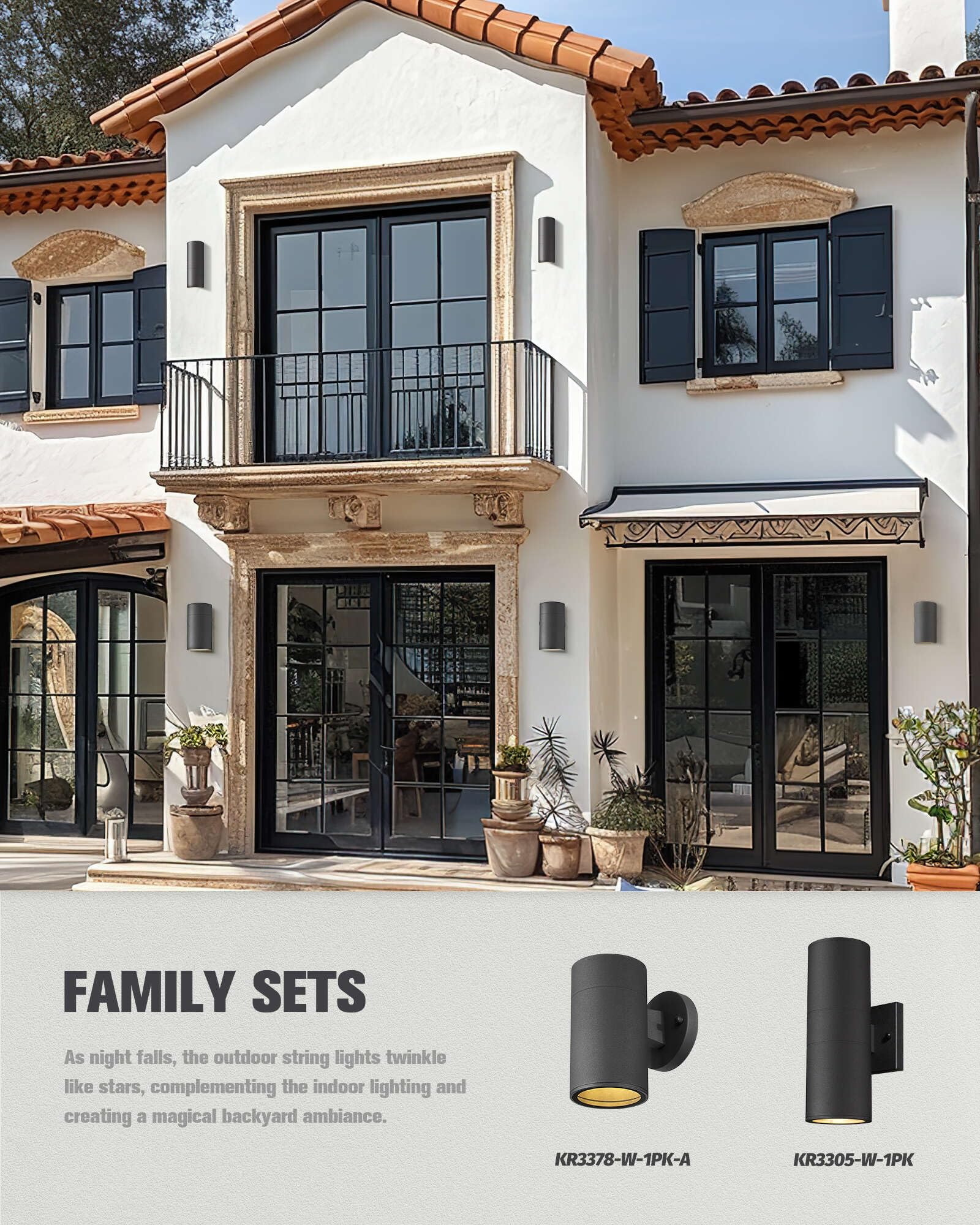 Ken & Ricky Outdoor Wall Lights  Exterior Lighting Fixtures  Matte Black Outdoor Porch Light With Tempered Glass Cover For Porch Garage Patio Doorway Entryway -2 Pack