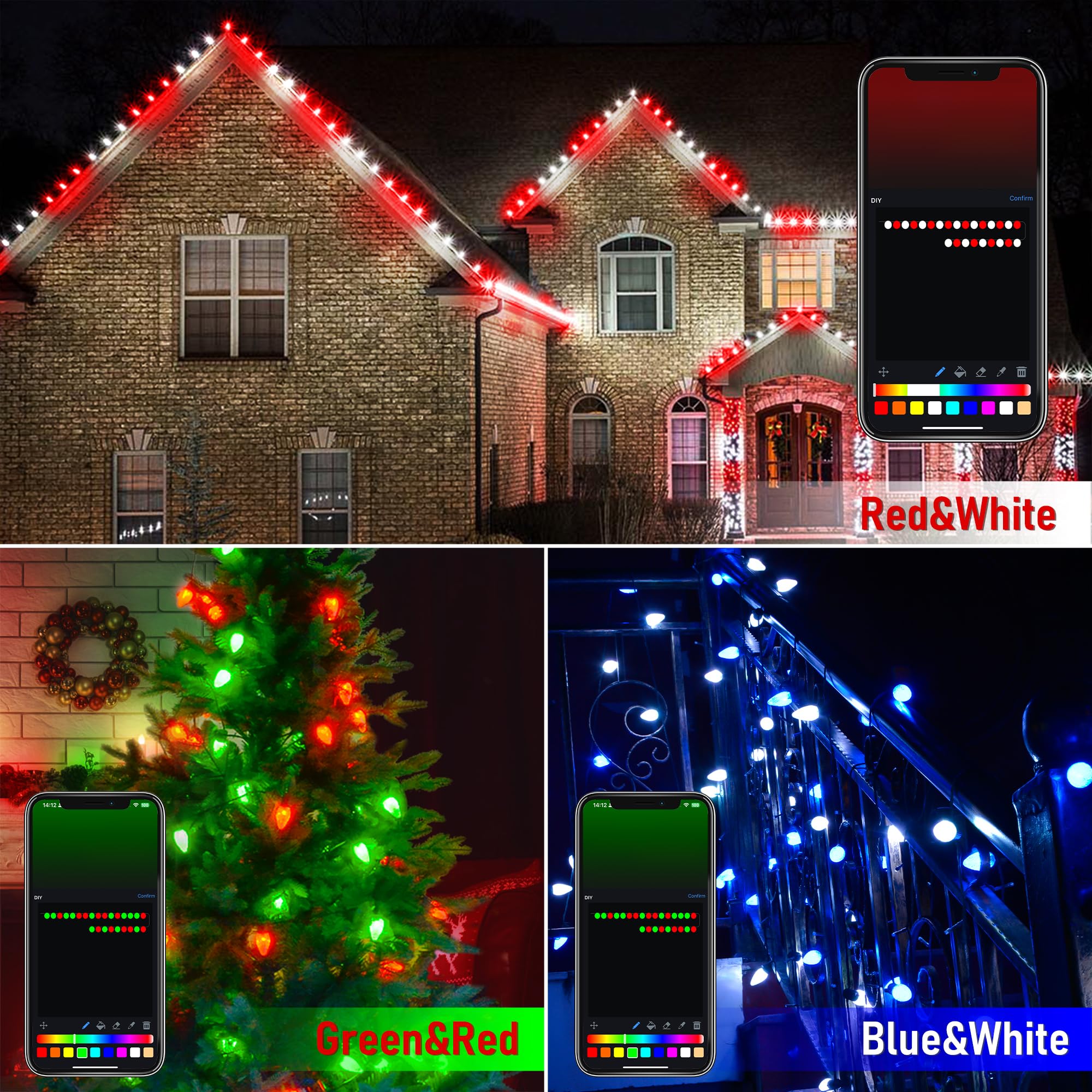 Probro Smart C9 Halloween Lights - 100 LEDs, 79 FT, Waterproof, App Control, Orange & Purple, Model HYS-PUL0502500-BWSL35